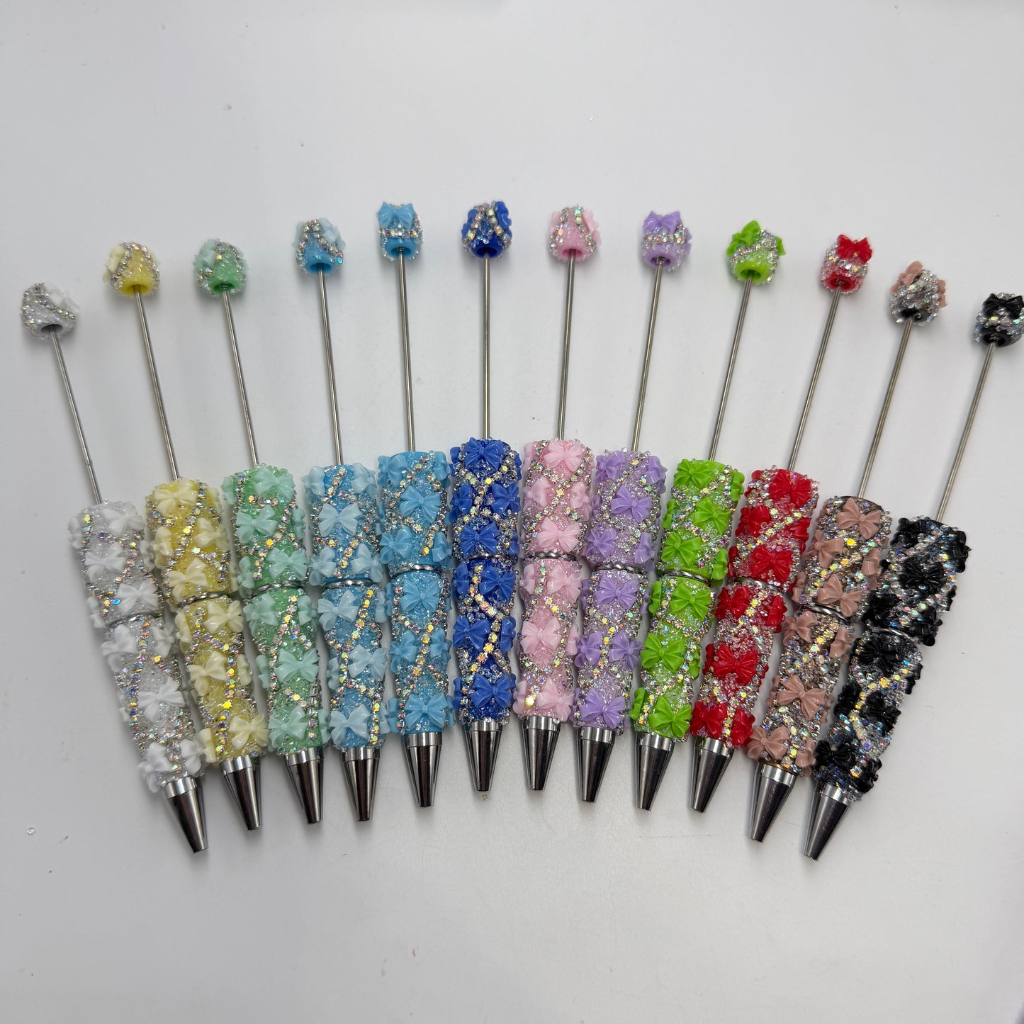 diy beaded beadable fancy pen fancy bow pen with sugar and rhinestone diy pen