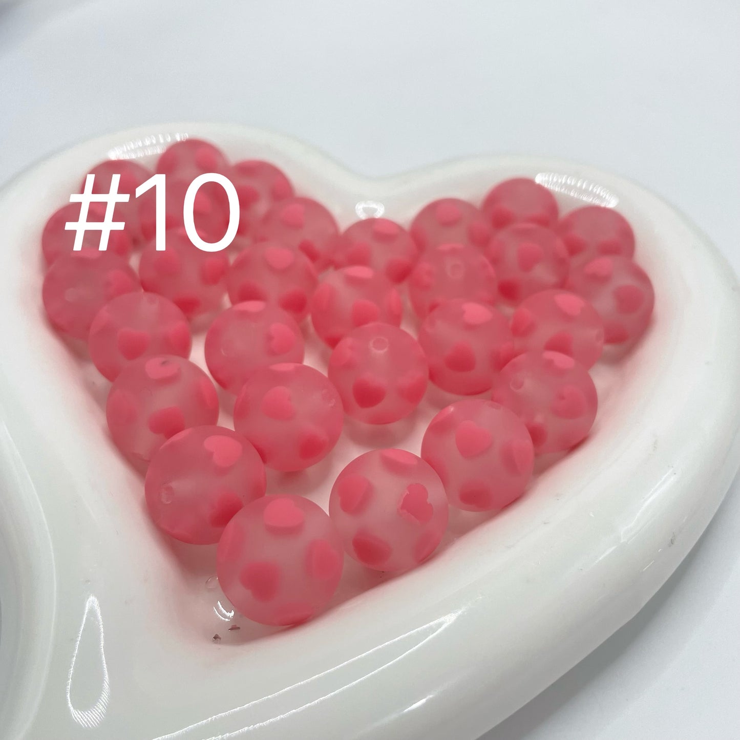 16mm Matte heart acrylic beads jelly heart beads heart beads