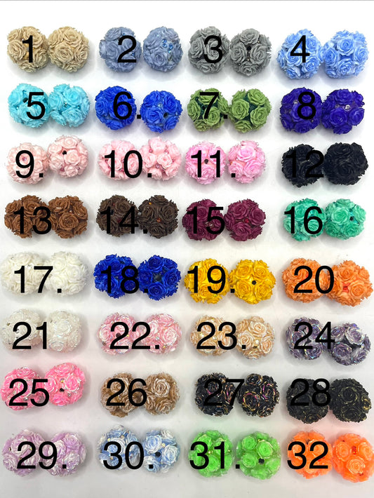 #1-#33beaded beadable Flower beads Soft flower Precious softened clay beads Rhinestone Random Mix