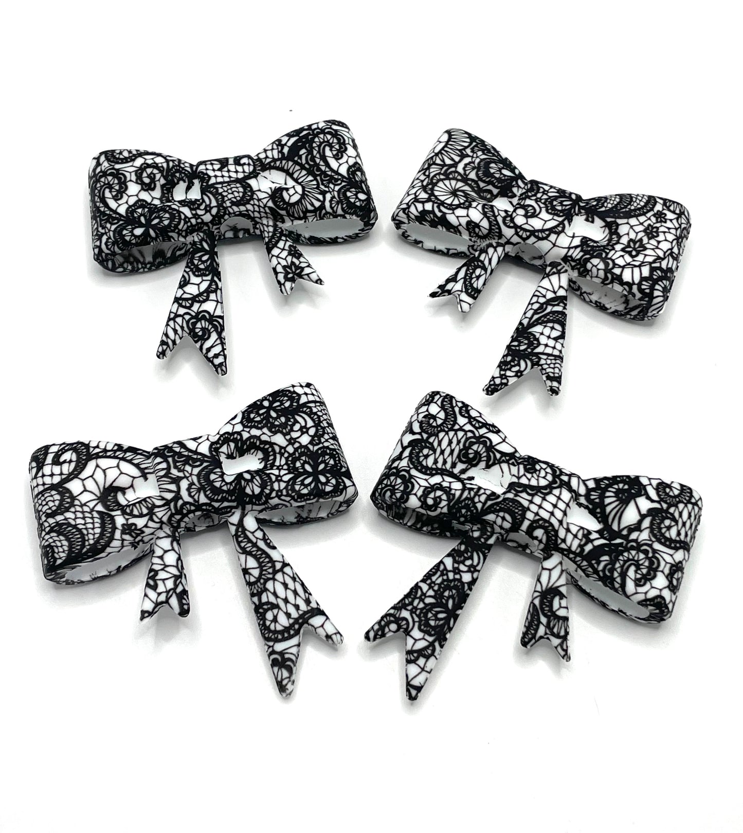 beaded beadable silicon bow beads big bow ,colored Pattern watermark bow Silicone bow 58mm Random Mix