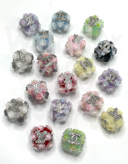Sugar beads Metal alloy Designer Fashionable items Flower beads Random Mix 18mm