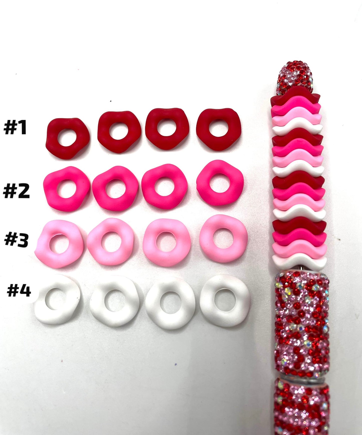 Matt Frosted Wave wavy Shape Acrylic Spacer Beads And Solid Color,valentines vibe color Random Mix,15mm