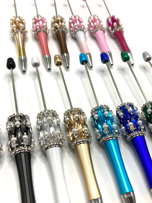 DIY Bead Pen Rhombic crystal mirror Pearl pendant chain Rhinestone Beautiful beaded pen Random Mix