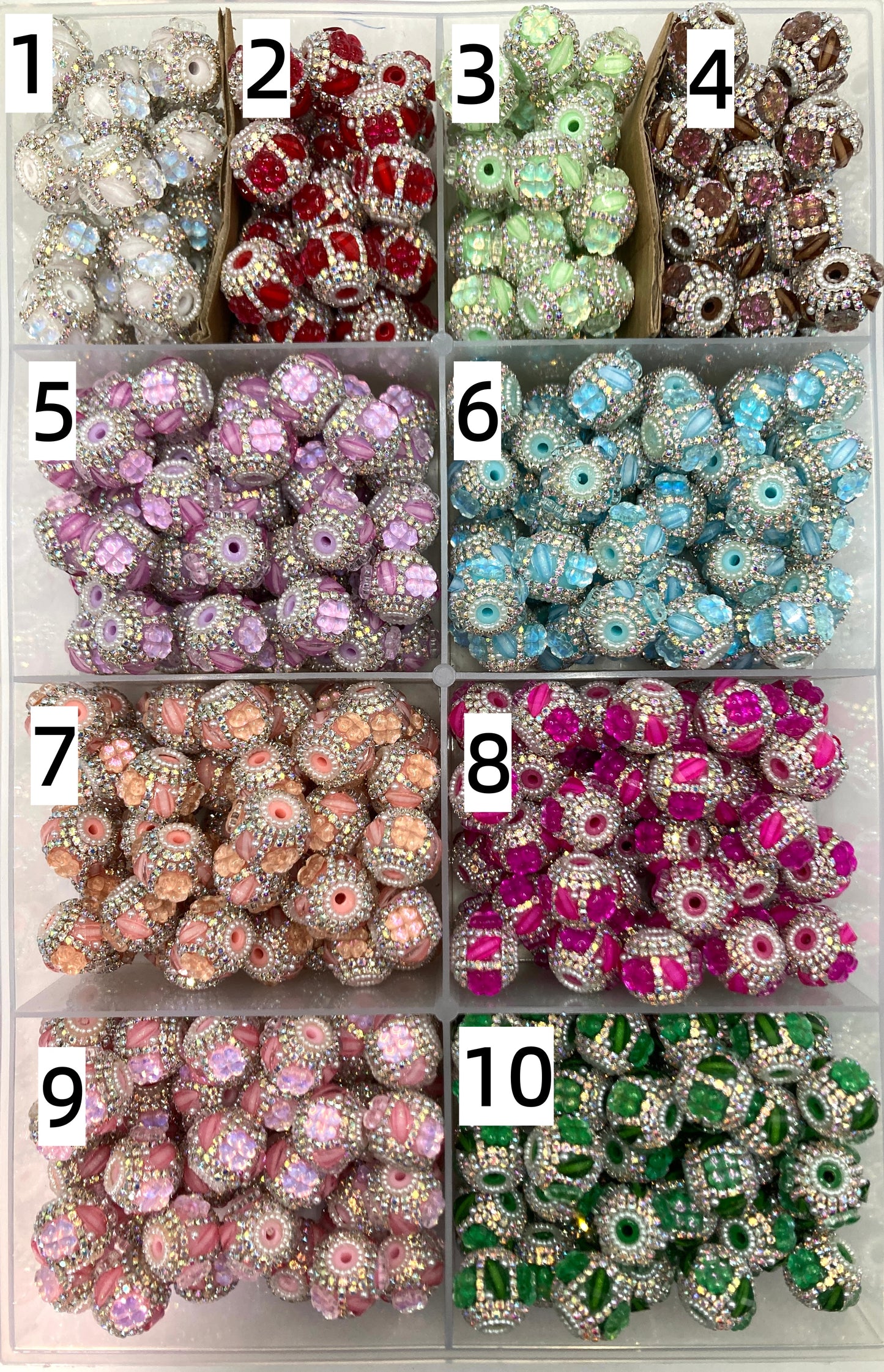 Fancy Beads Chain Pumpkin beads Pearl gasket Transparency Four-leaf clover Lucky Grass Random Mix 19mm