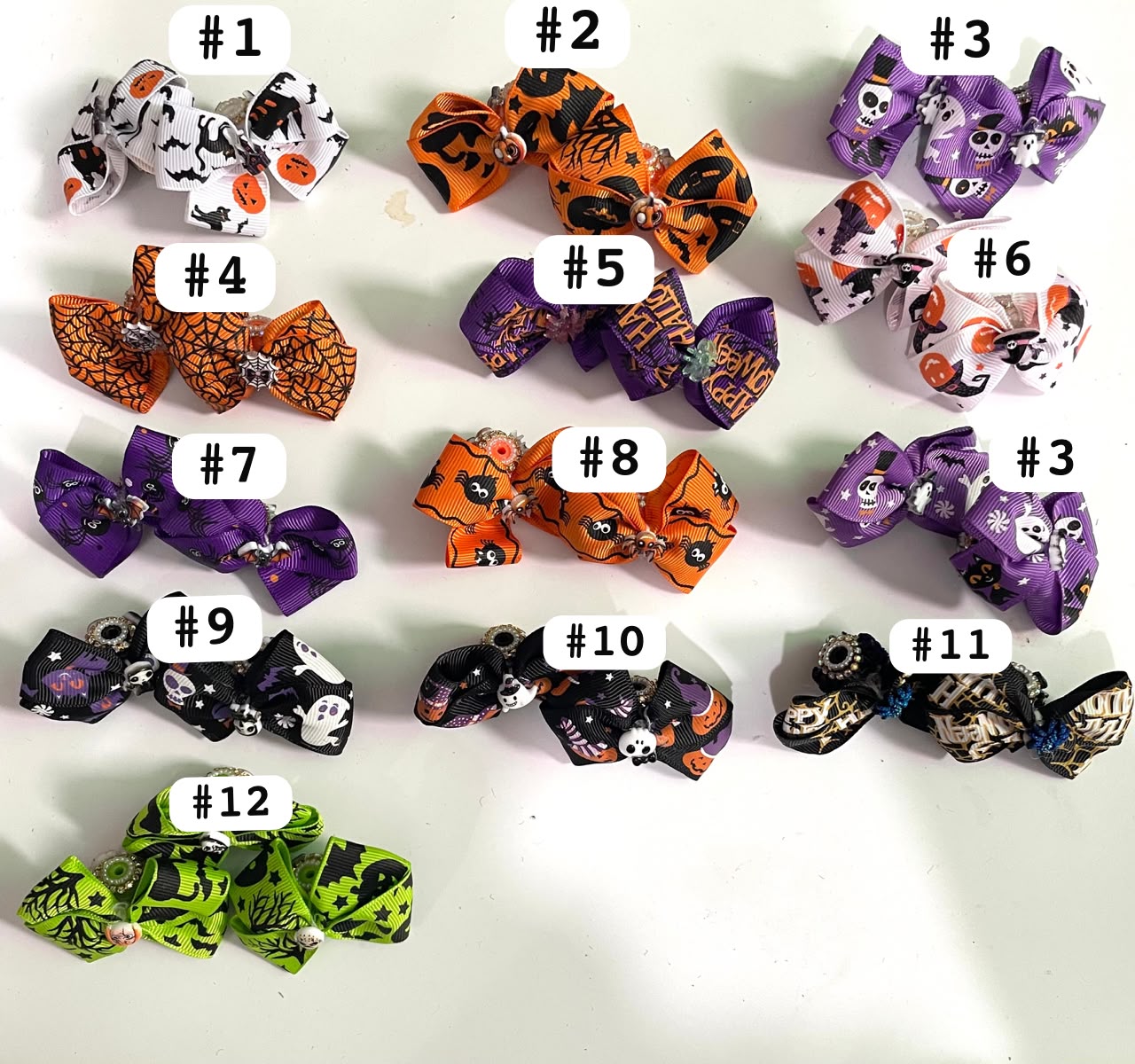 BOW Halloween Beads Pumpkin Webbing bow Skull head Acrylic beads Random Mix