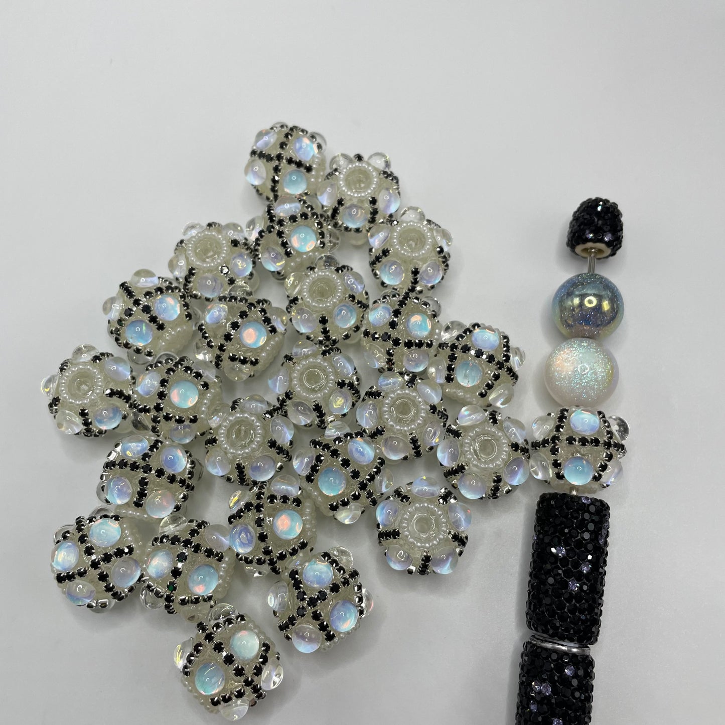 Bubble bead with chain fancy beads
