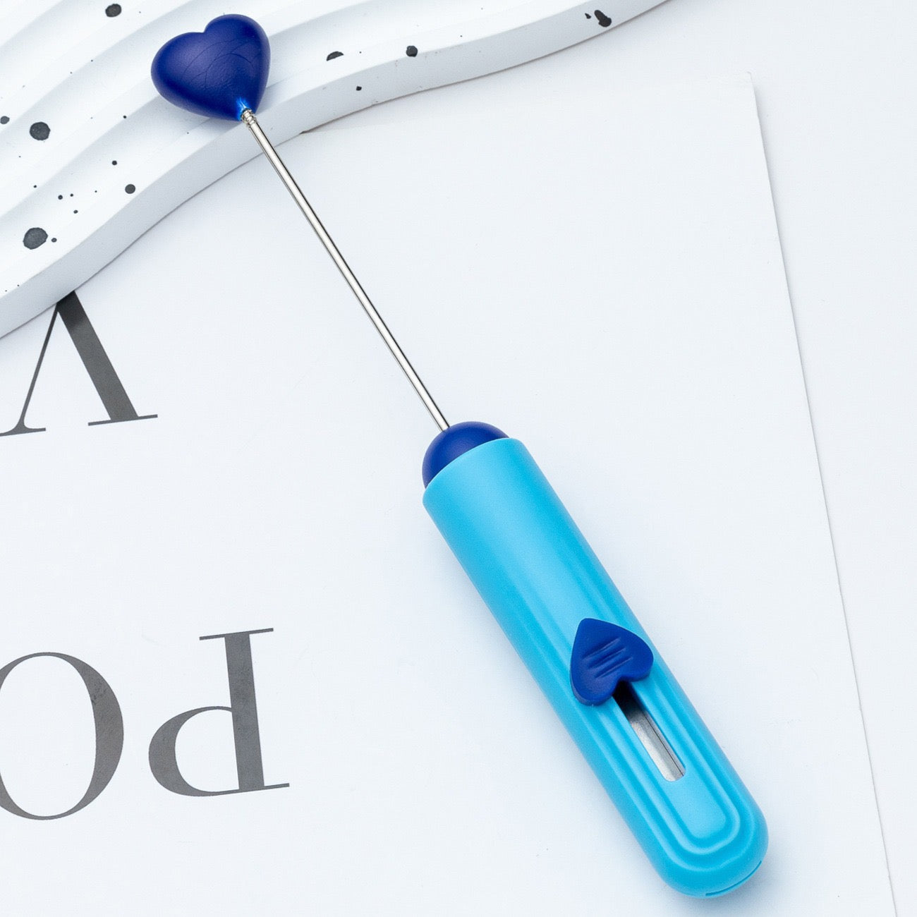 Diy beadable beaded box opener cutter package opener with heart shape top