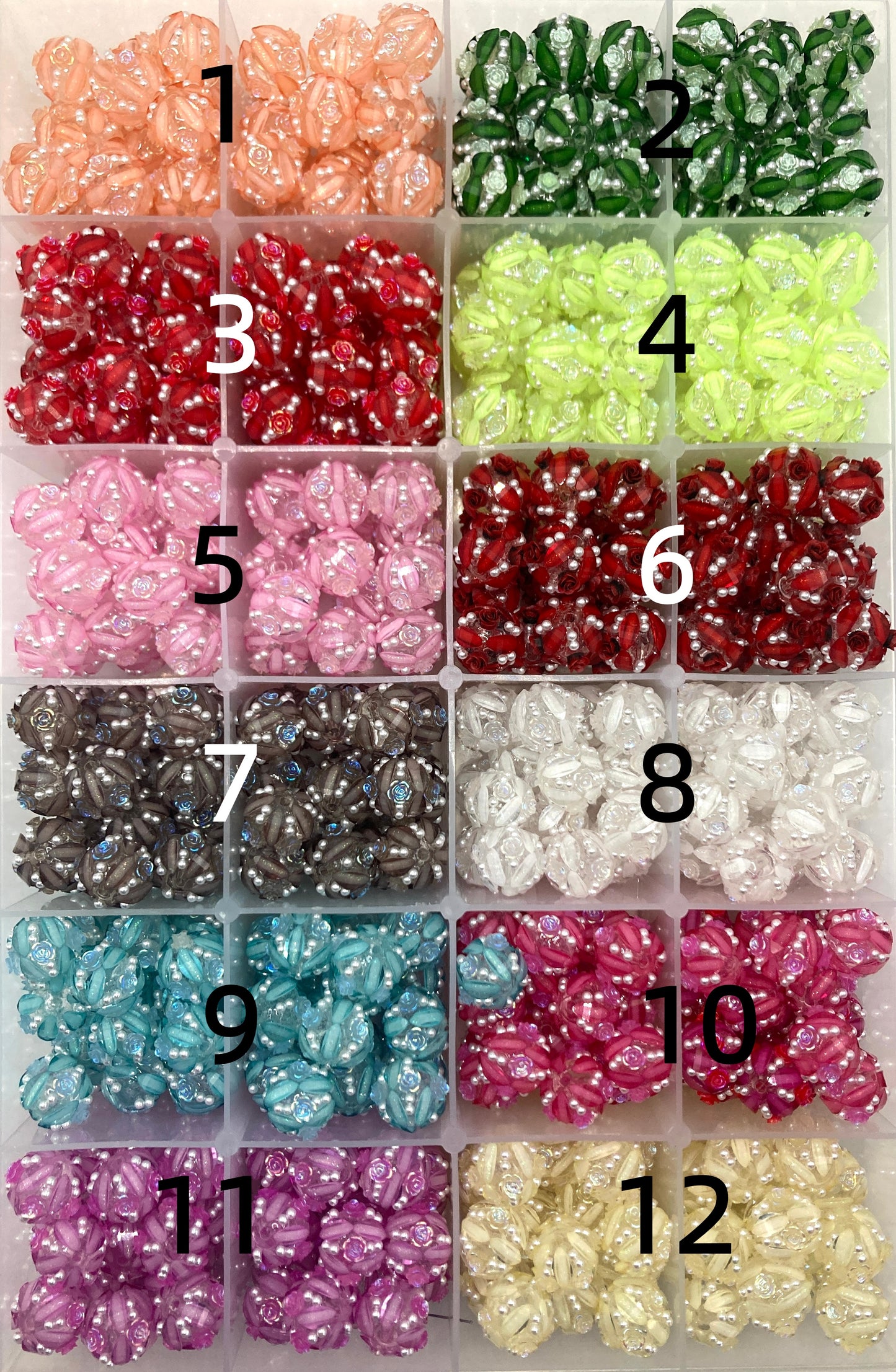 Pearl beads Pumpkin flower beads Translucent beads Roses and Pearls beads Random Mix