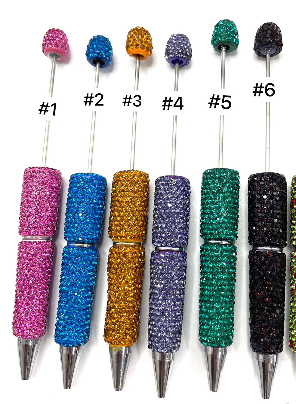 #1-#26 solid color clay rhineston pens diy pens Diy Rhinestone beadable pen Rhinestone pen Bling pen solid color Random MiX