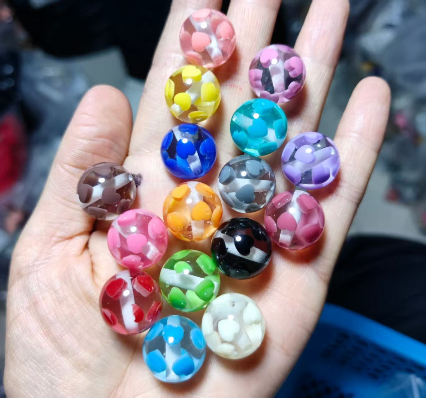 16mm acrylic bead jelly heart clear heart