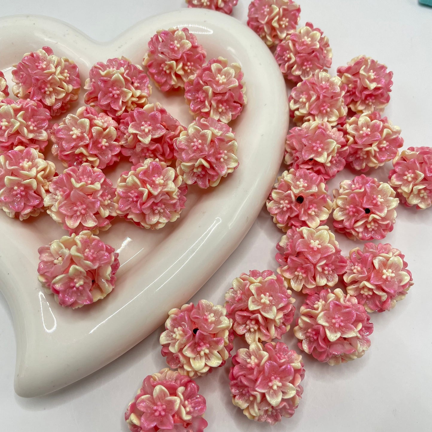 Big flower beads ombre flowers beads soft flower random mix diy beads colored