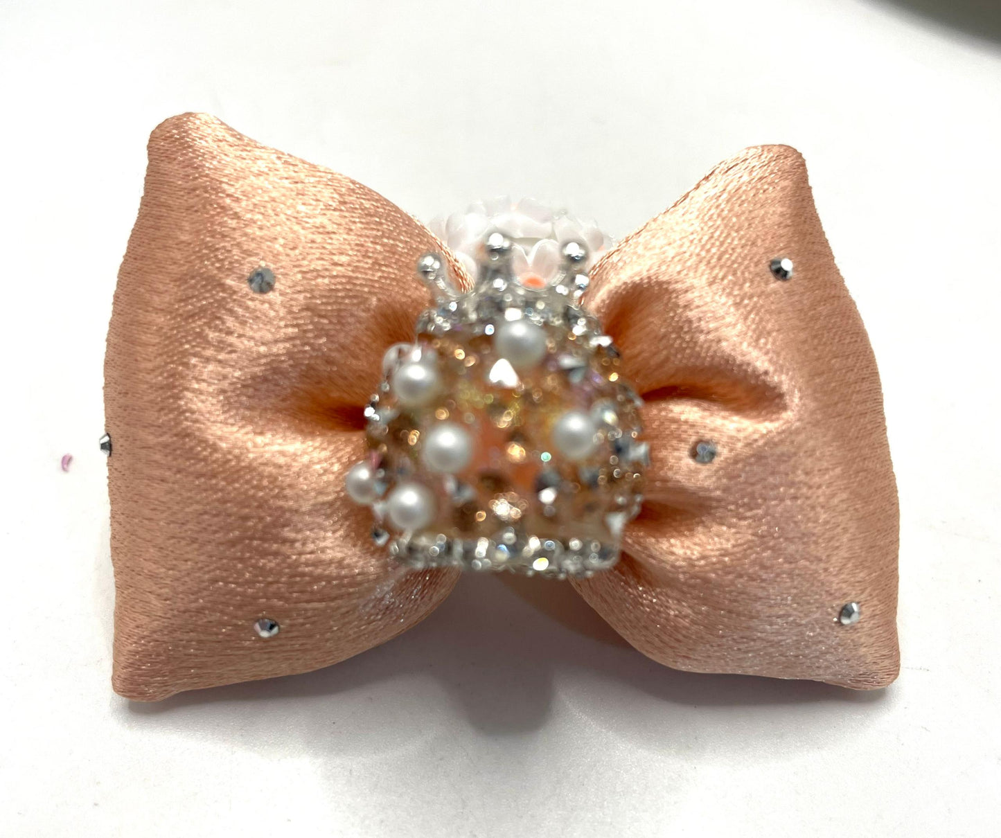 textile fabrica with crown bead fancy bead silk bow pillow fancy bead craft with crown organza silk finishing bow ,ornament with pearl and sugar stone, delicate handcraft ,randon mix color