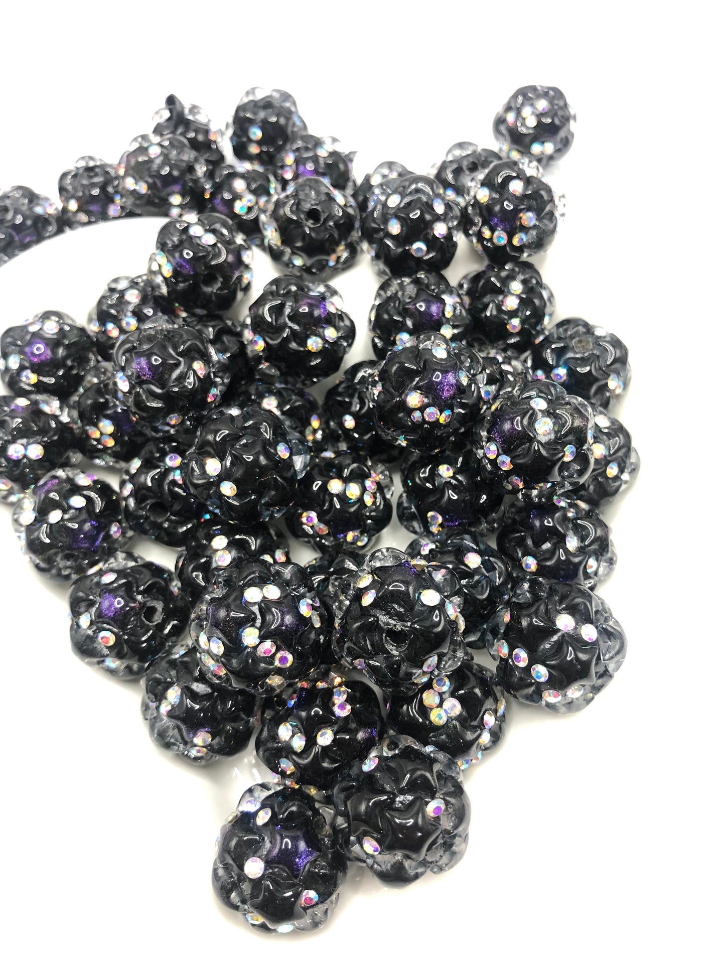 clay bead ornament with rhinestone and star shap ,random mix color 18mm