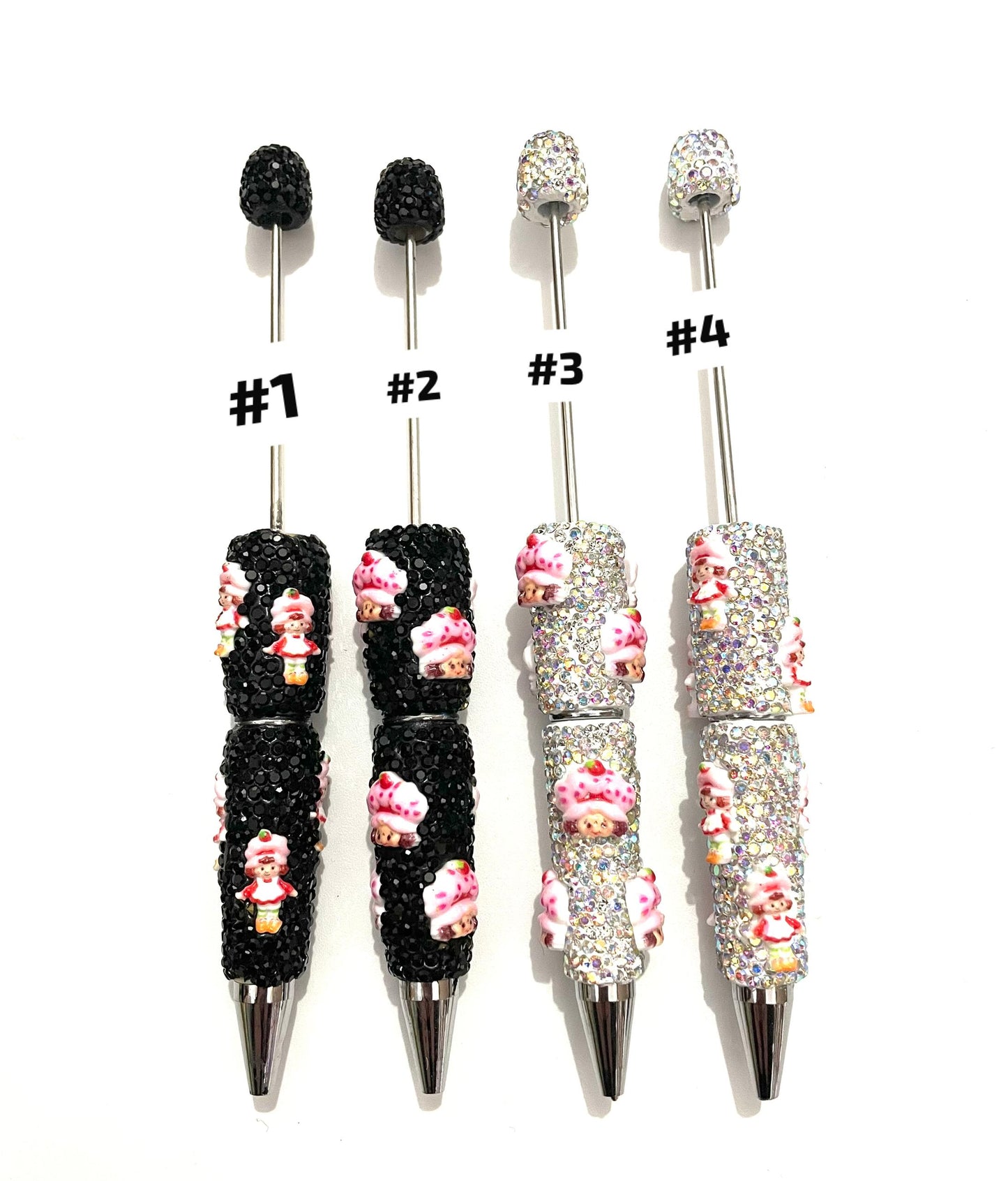 diy pens diy beaded beadable pens with fancy rhinestone strawberry girl strawberry shortcake pen