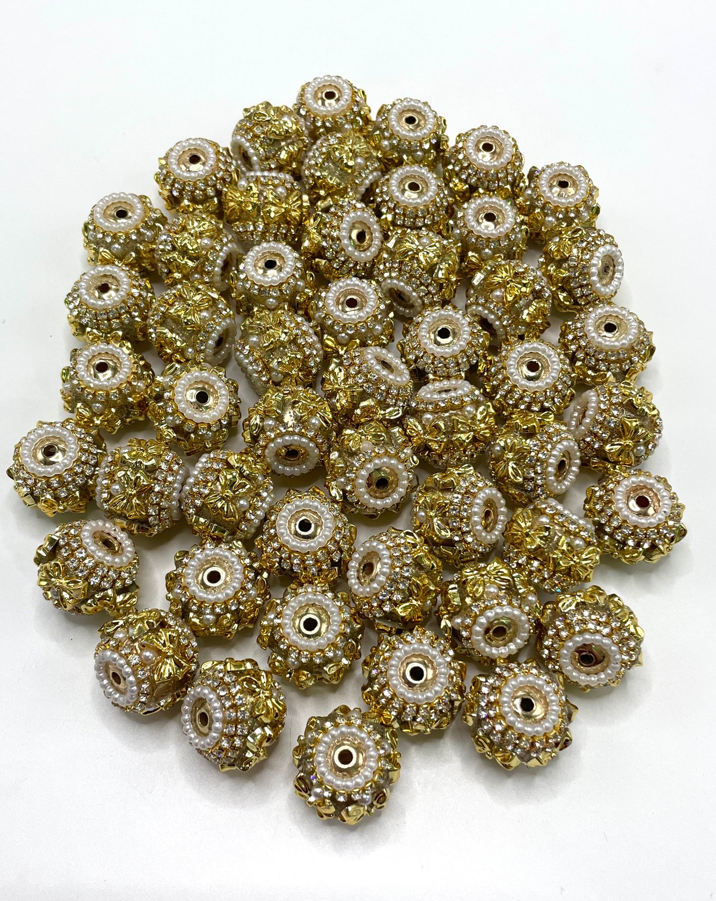 Fancy Beads Golden bow and Golden Butterfly Brown clay beads 18mm Random Mix