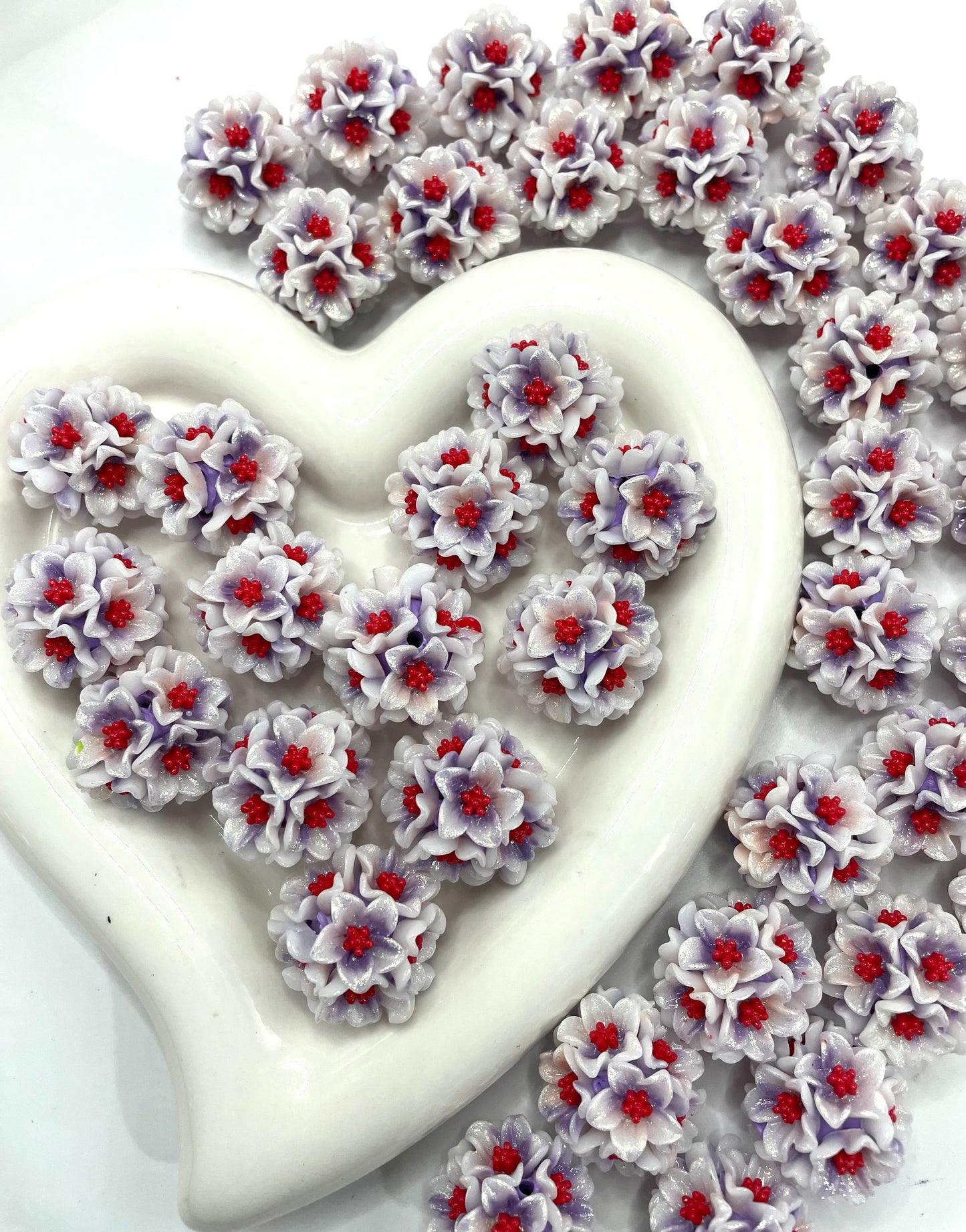 Soft flower random mix color beaded flower diy beads