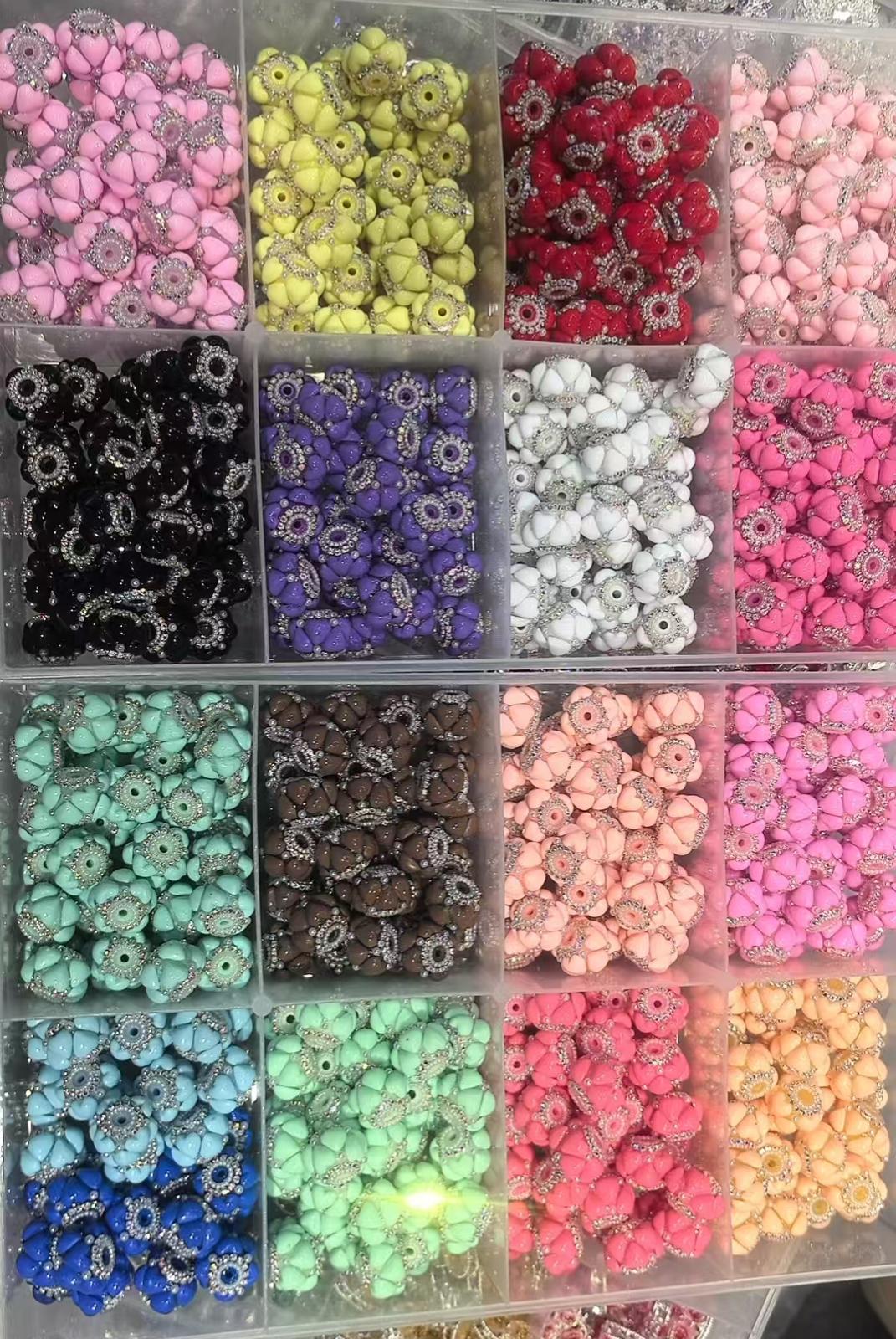 heart beads solid color heart with pearl fancy bead