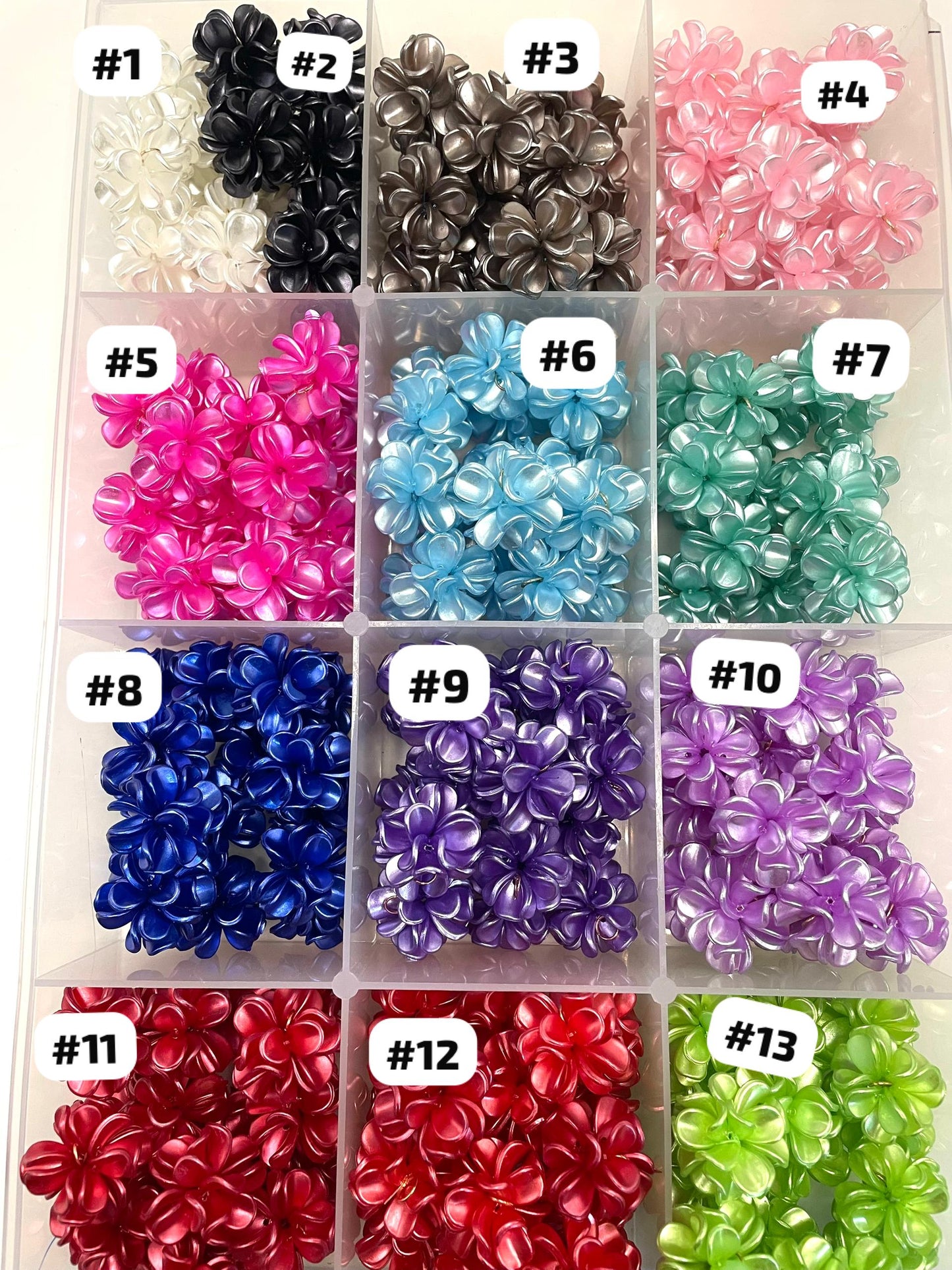 More colors Three-dimensional flower UV Resin bead with hook loop attach to charm ,Random Mix 25mm