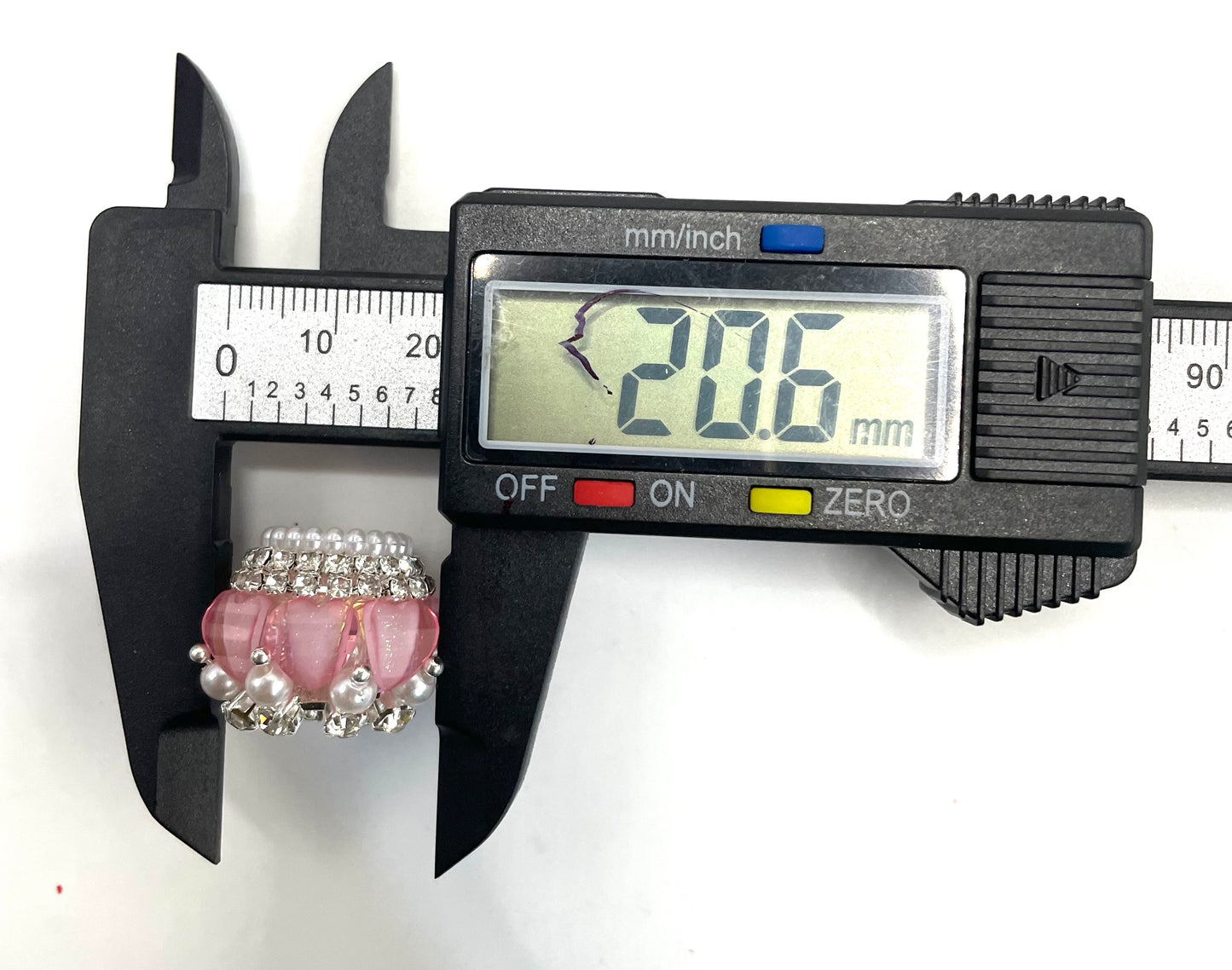 Beaded beadable fancy bead diy bead ornaments with pearl rhinestone chain and heart shape acrylic,random mix color 20mm to 21mm