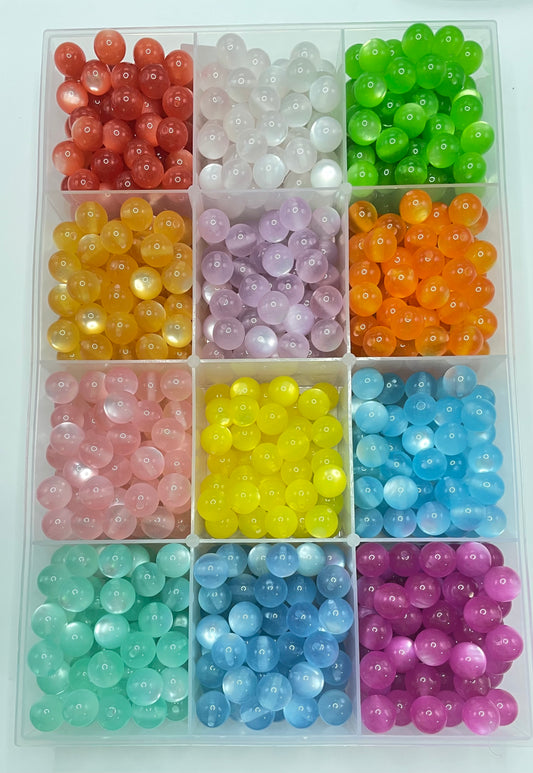 16mm cat eye beads cat eye acrylic beads shiny cat eye random mixed