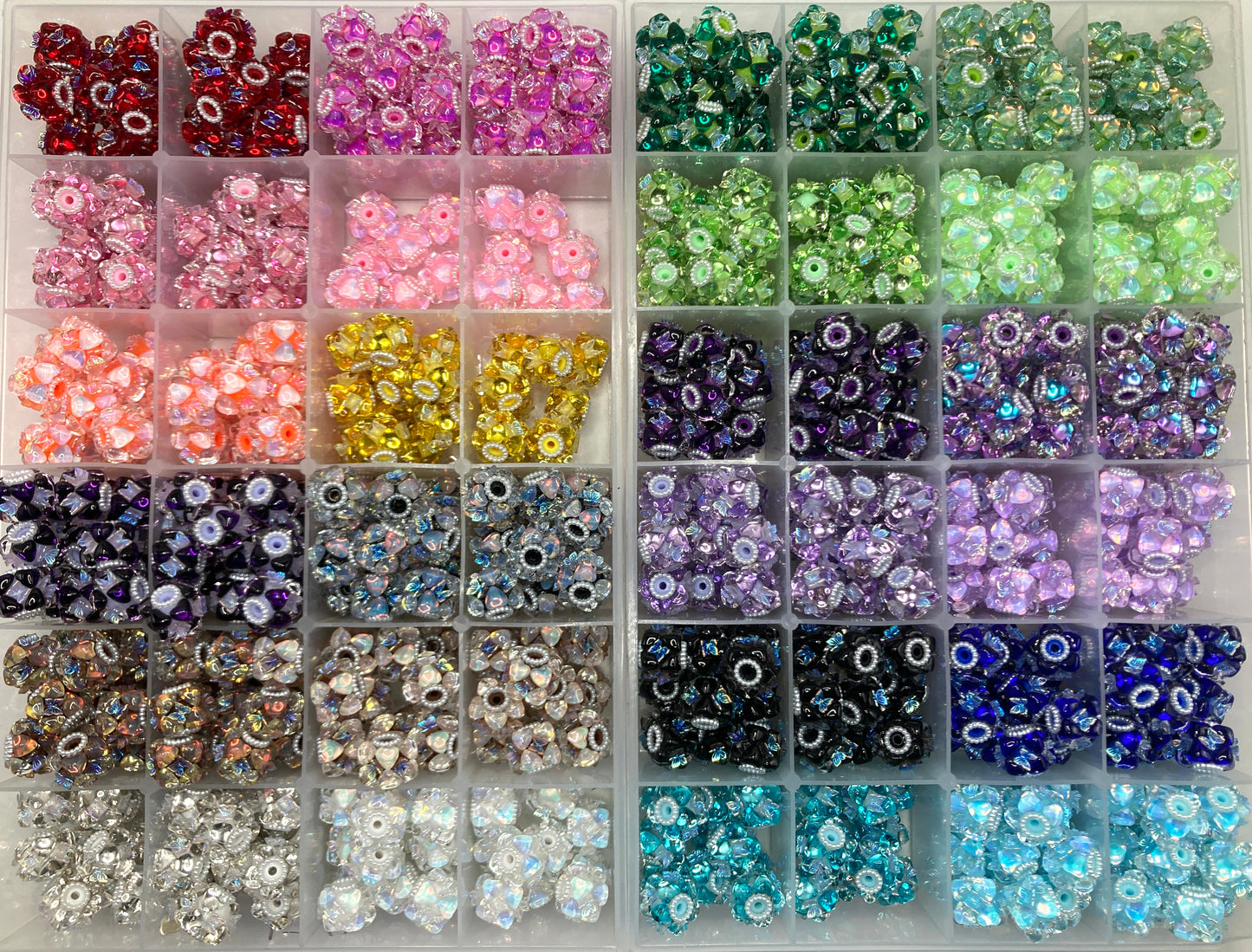 Fancy Beads Acrylic heart beads Butterfly beads Pearl gasket mirror Random Mix