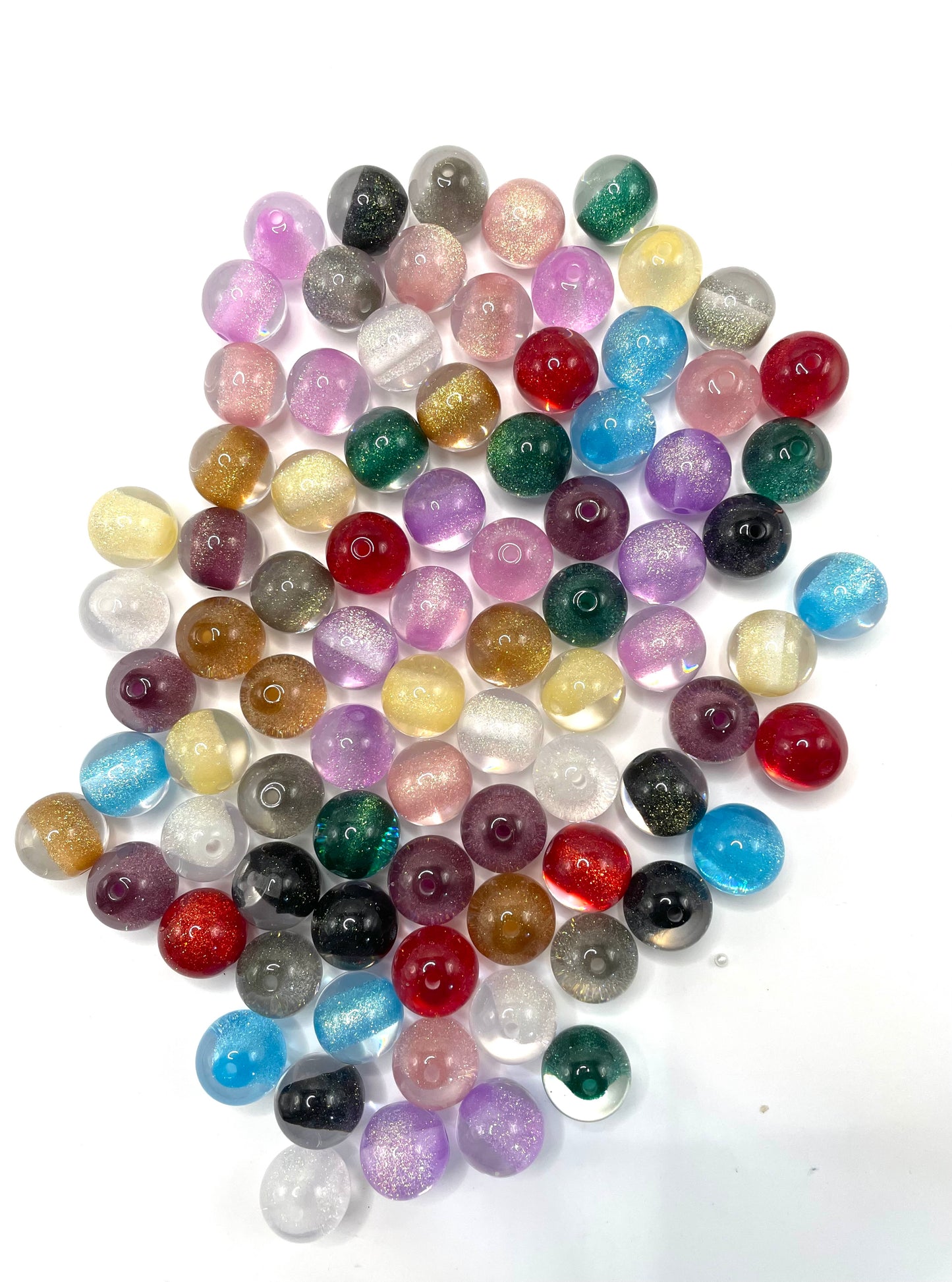 Acrylic glitter bead colorful random mix color 16mm