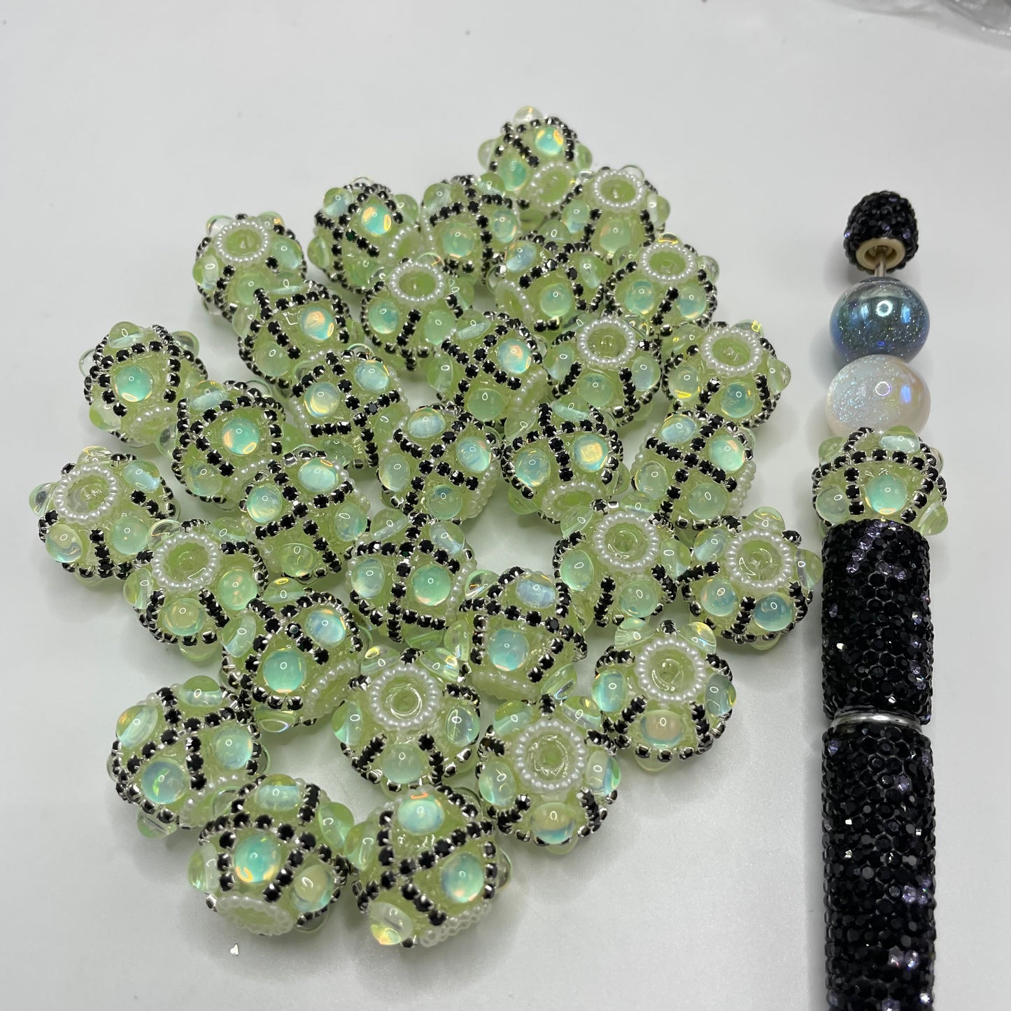 Bubble bead with chain fancy beads