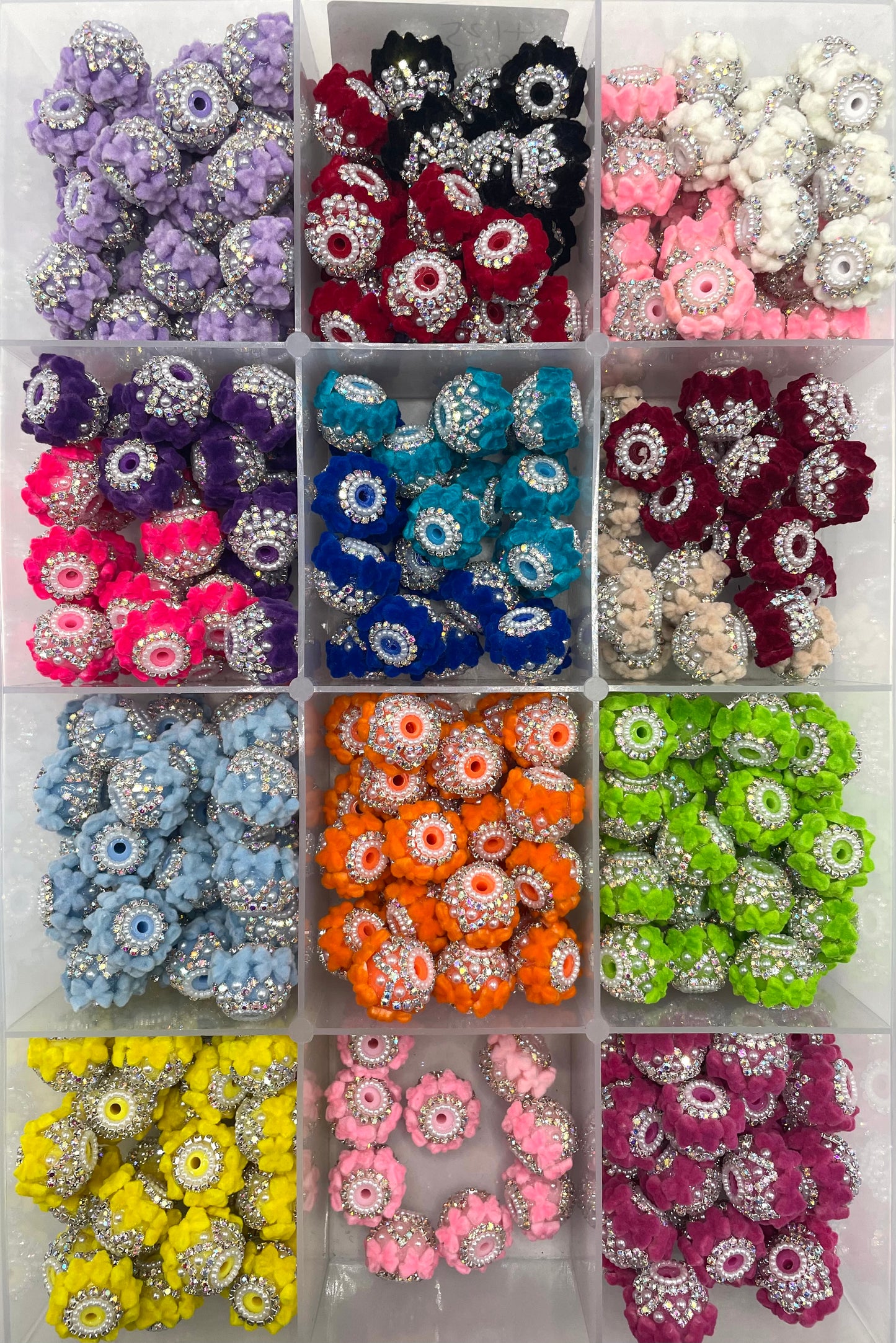 bow Fuzzy Chain Pearl gasket Pearl Multicolored fluffy bow ties Random Mix
