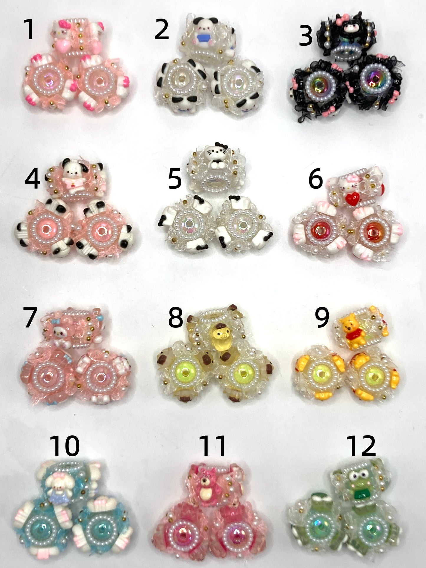 character beads Sanri acrylic cartoon avatar Cute bead 24mm Random Mix
