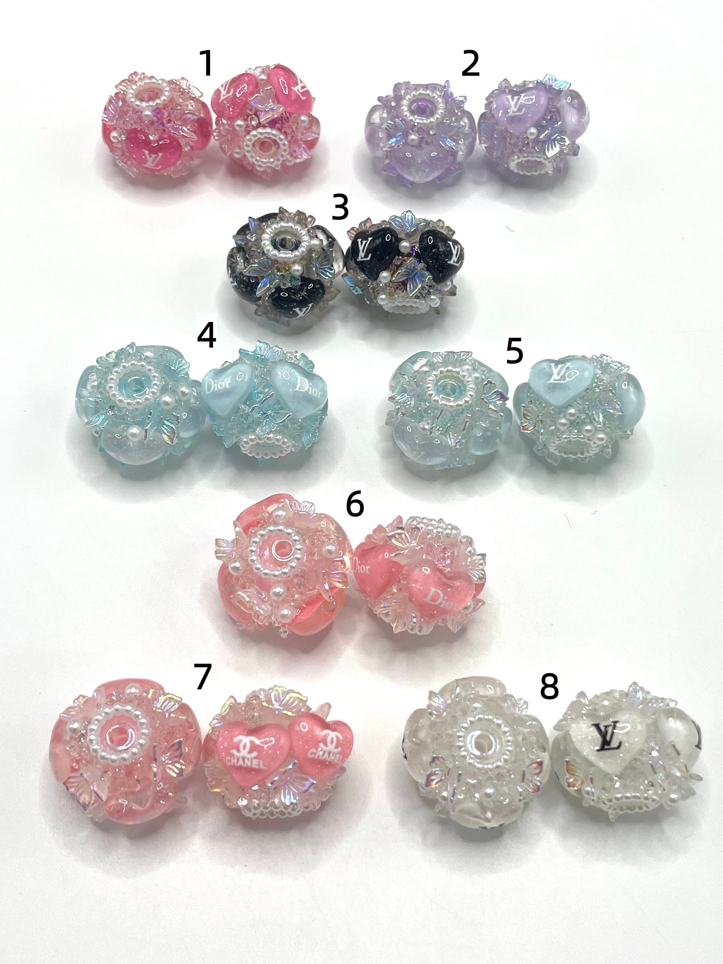 Acrylic Fashion beads cc Designer beads Heart Translucent acrylic beads 18mm Random Mix
