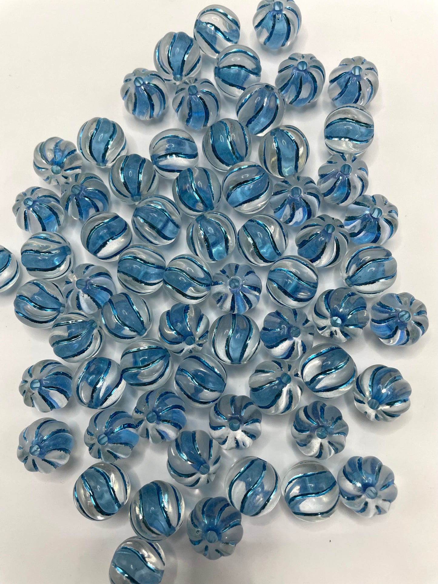 acrylic bead pumpkin bead colored with line ,16mm