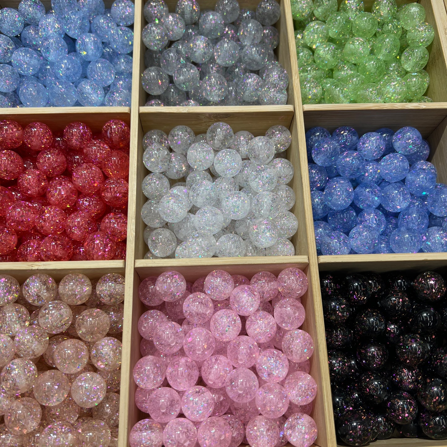 16mm acrylic beads confetti beads glitter beads galaxy beads