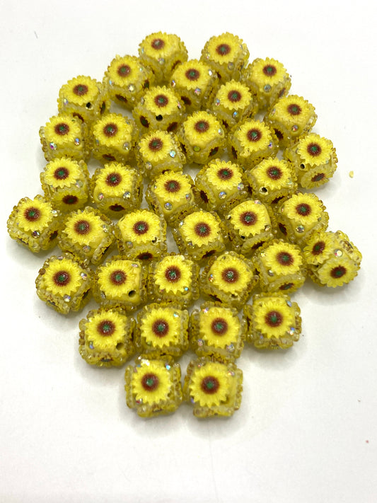 DIY Ceramic Clay Bead Pencil Clay-made chrysanthemum beads and chrysanthemum string beads pen Sunflower