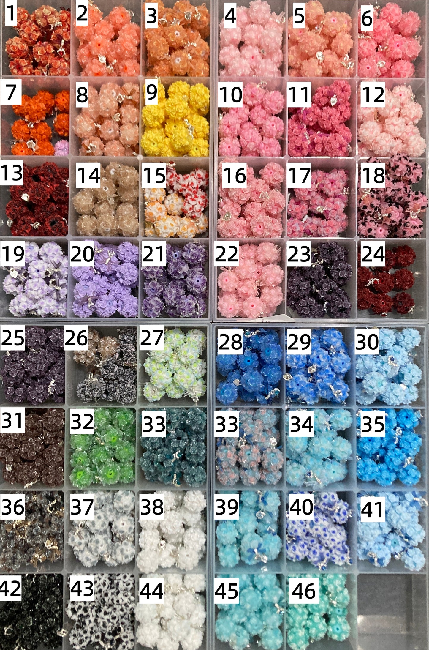 Flower Beads Pendant dangle dangling beads Colored petal beads Rose bead jewelry Random Mix