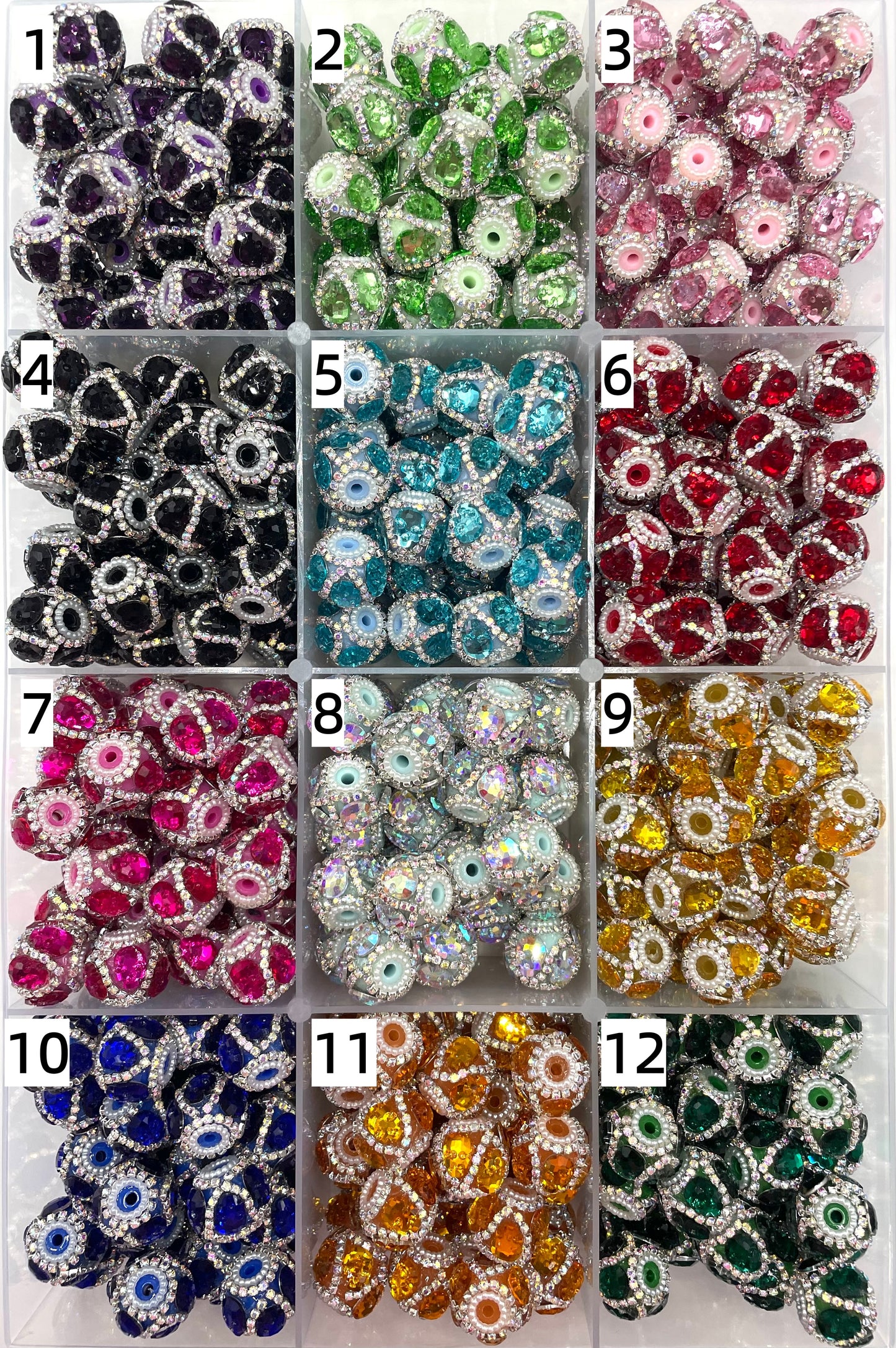 Fancy Beads Rhinestone Chain Pearl Skull head Rhinestone Halloween Series Beads Random Mix