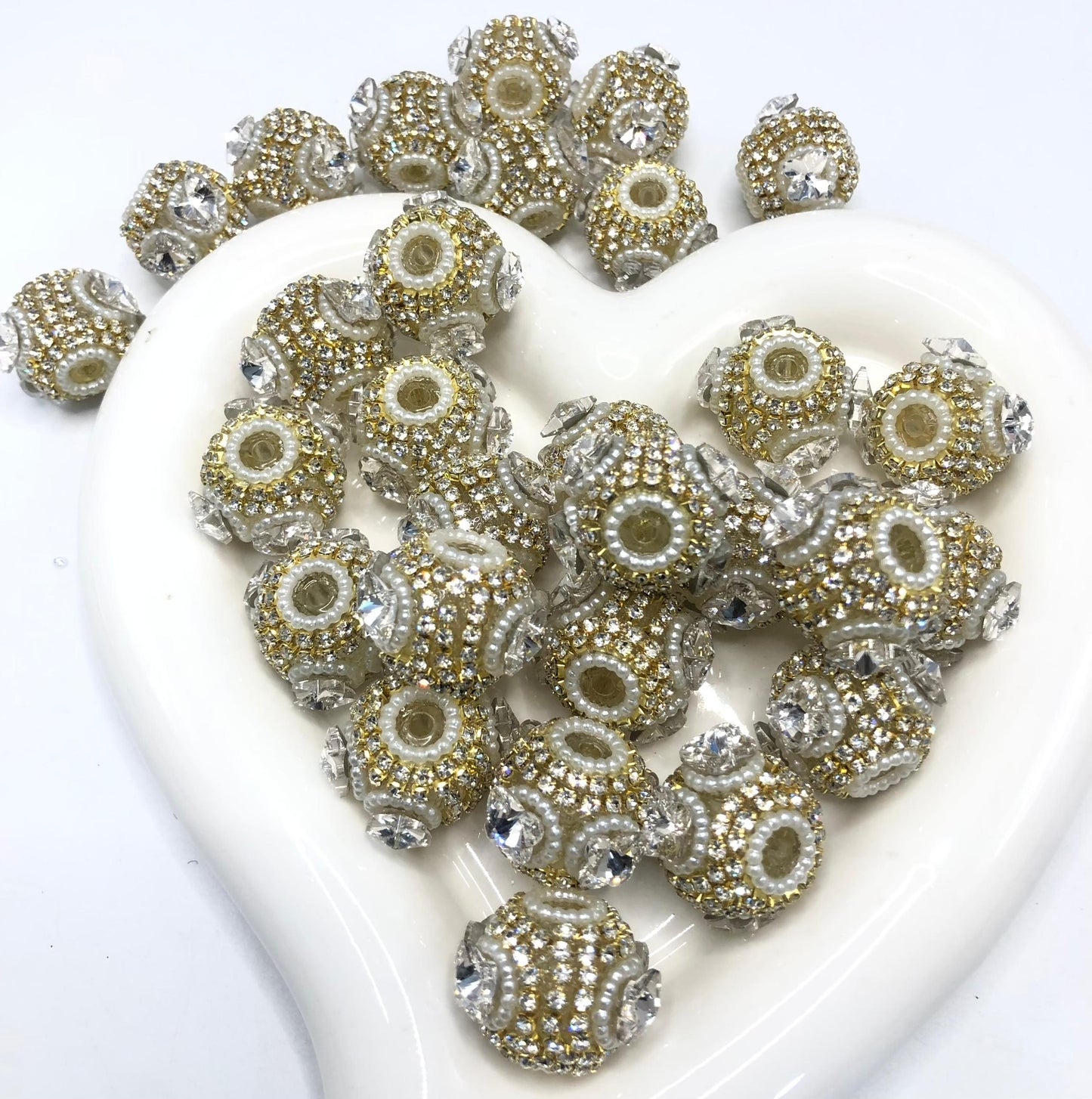fancy bead craft with rhiestone chain and crstal butterfly and pearl ring ,random mix color