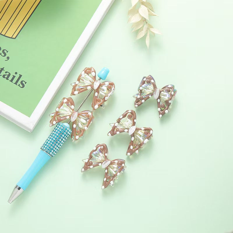 Hand-painted Acrylic Bowknot Beads