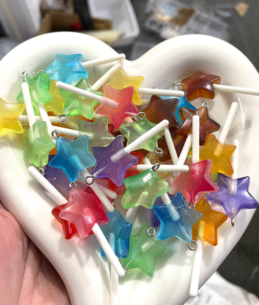 Hot selling colorful windmil seashell star heart rainbow bear sun flower candy lollipop charm pendant