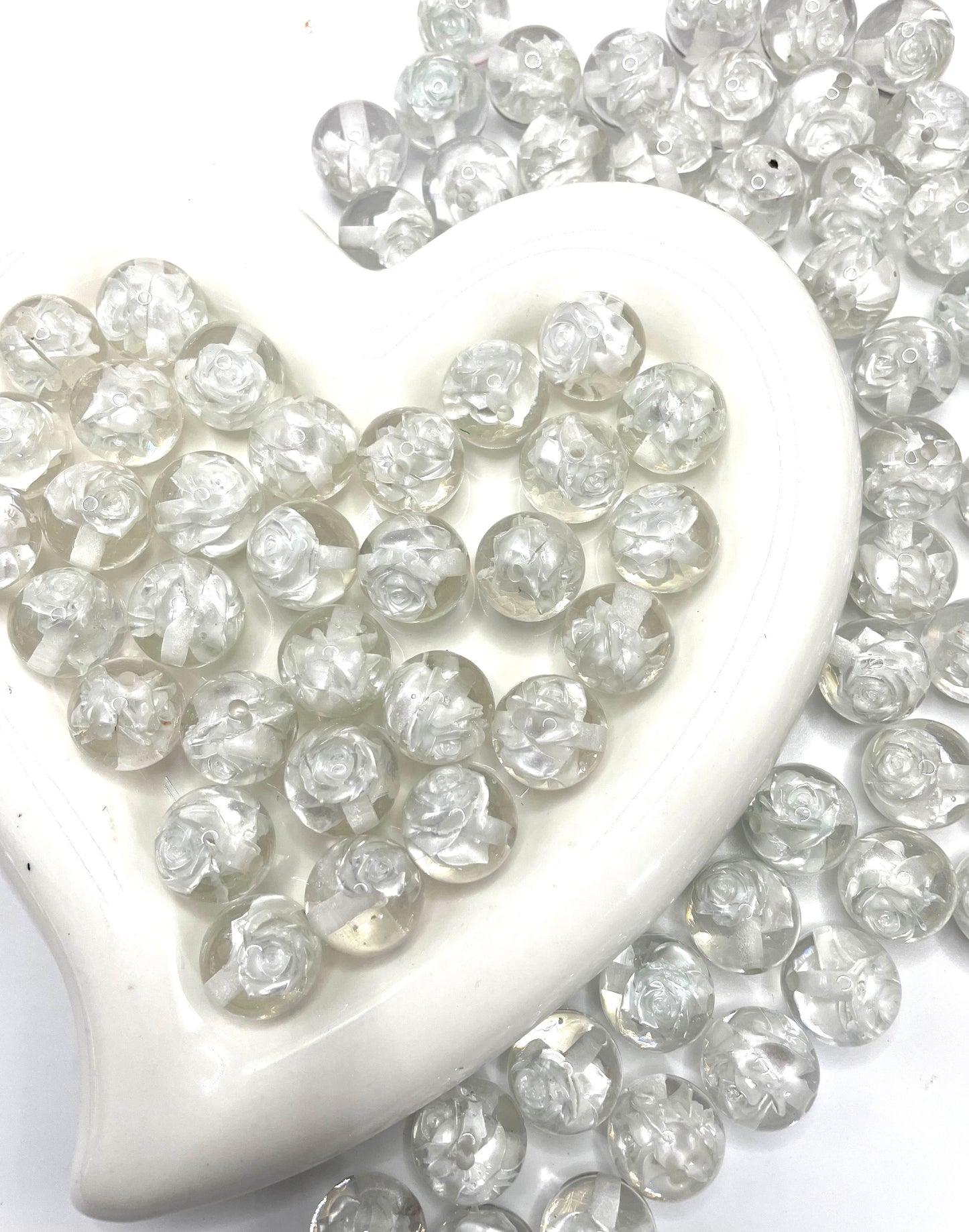 16mm acrylic resin beads with uv rose resin bead random mixed