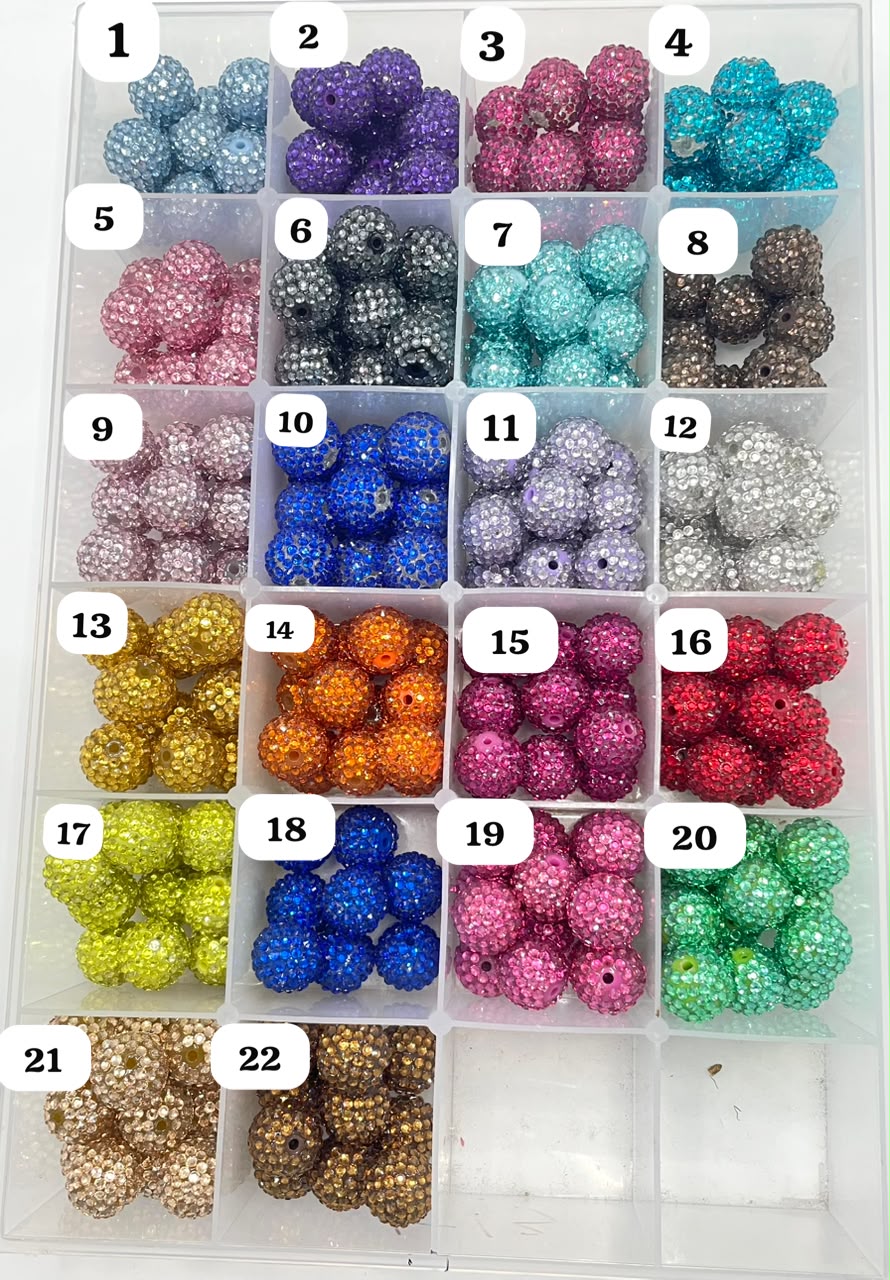 Rhinestone Disco ball beads ,mixed color sparkly clay beads for jewelry making diy bracelet 20mm