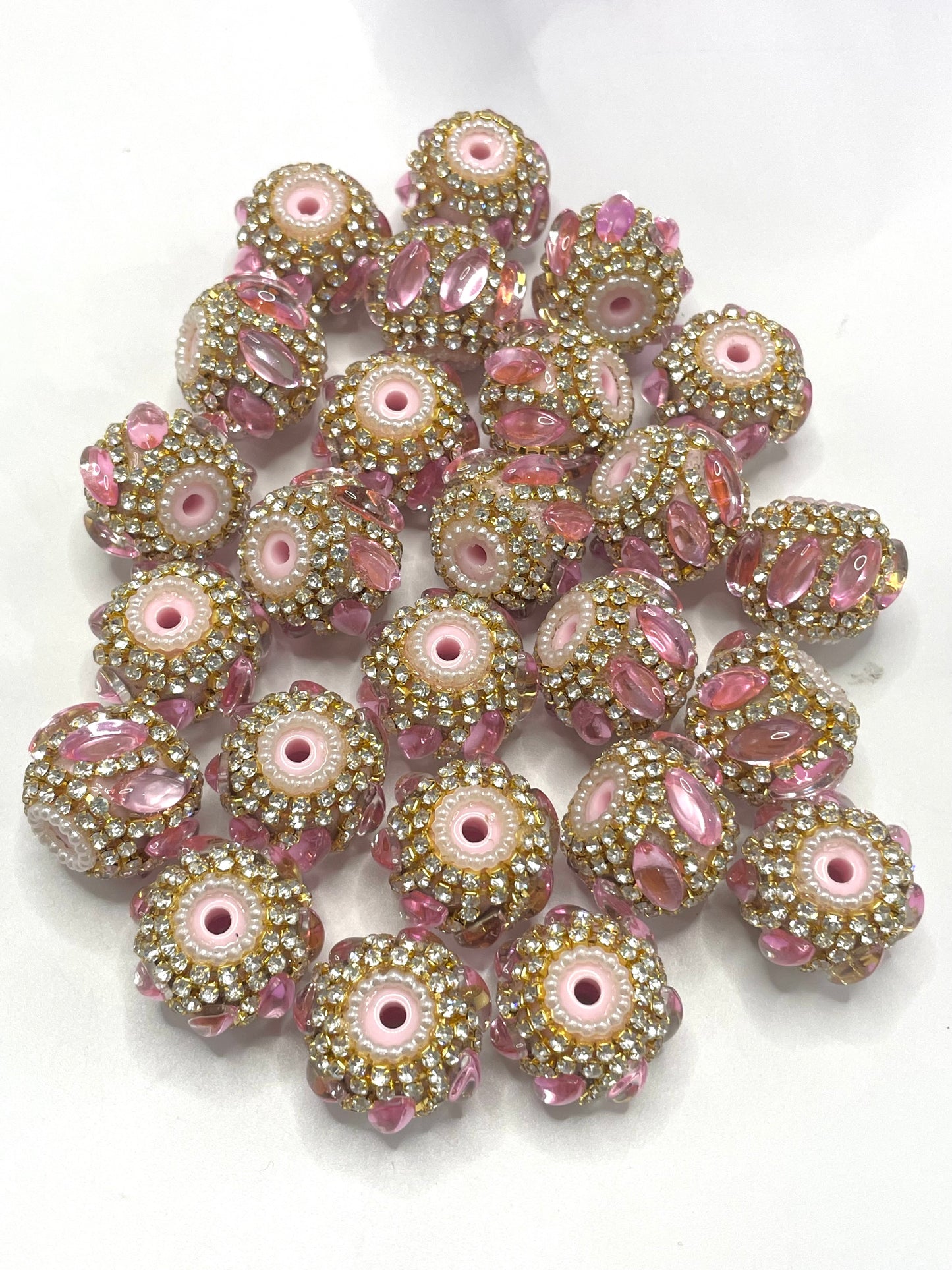 Fancy Beads Chain Pearl gasket Golden Chain mirror 20mm Random Mix