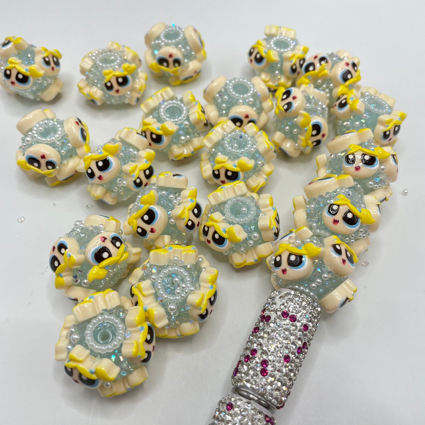 Ppg sugar beads ppg acrylic bead with pearl sugar fancy character bead diy beaded beadable bead