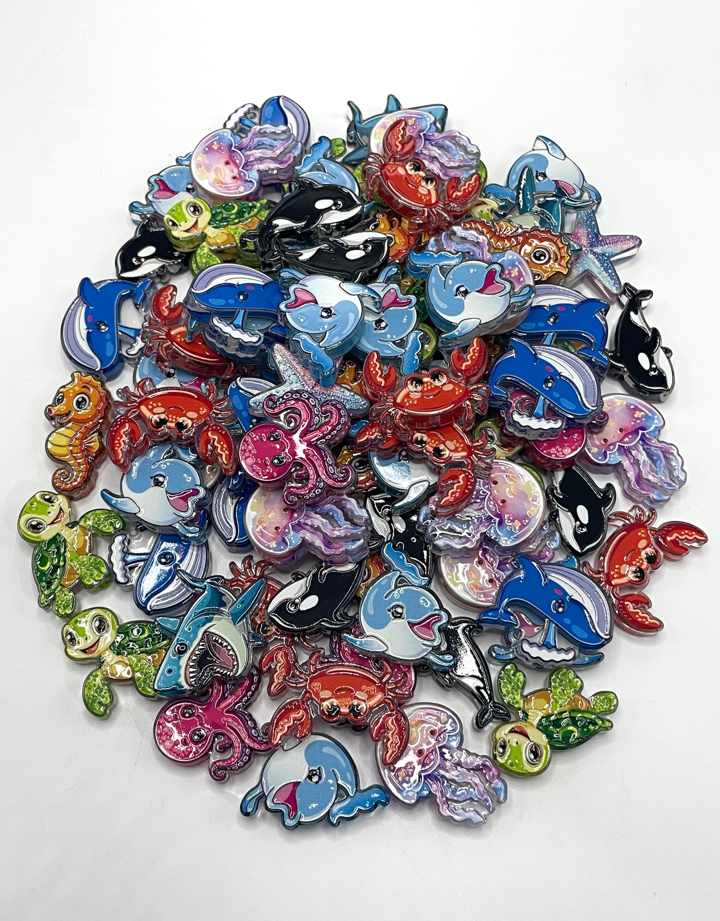Acrylic beads Ocean Series Marine organisms Marine animals Seafood Acrylic beads Random Mix