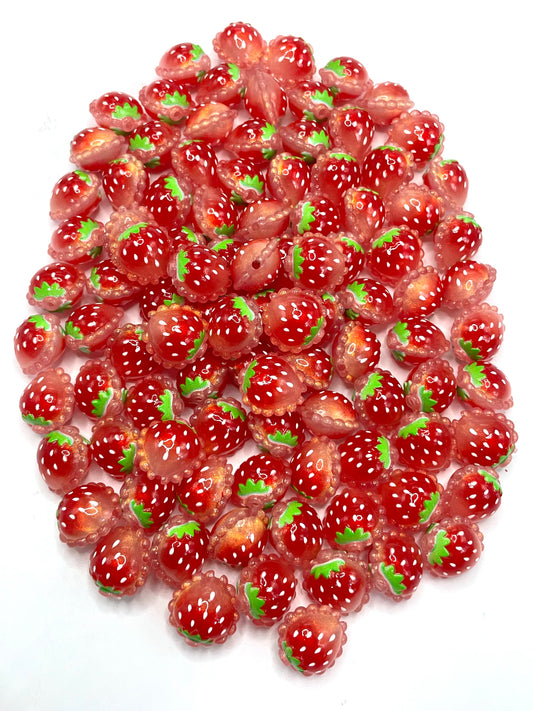 Acrylic beads Strawberry beads Strawberry beads 18mm