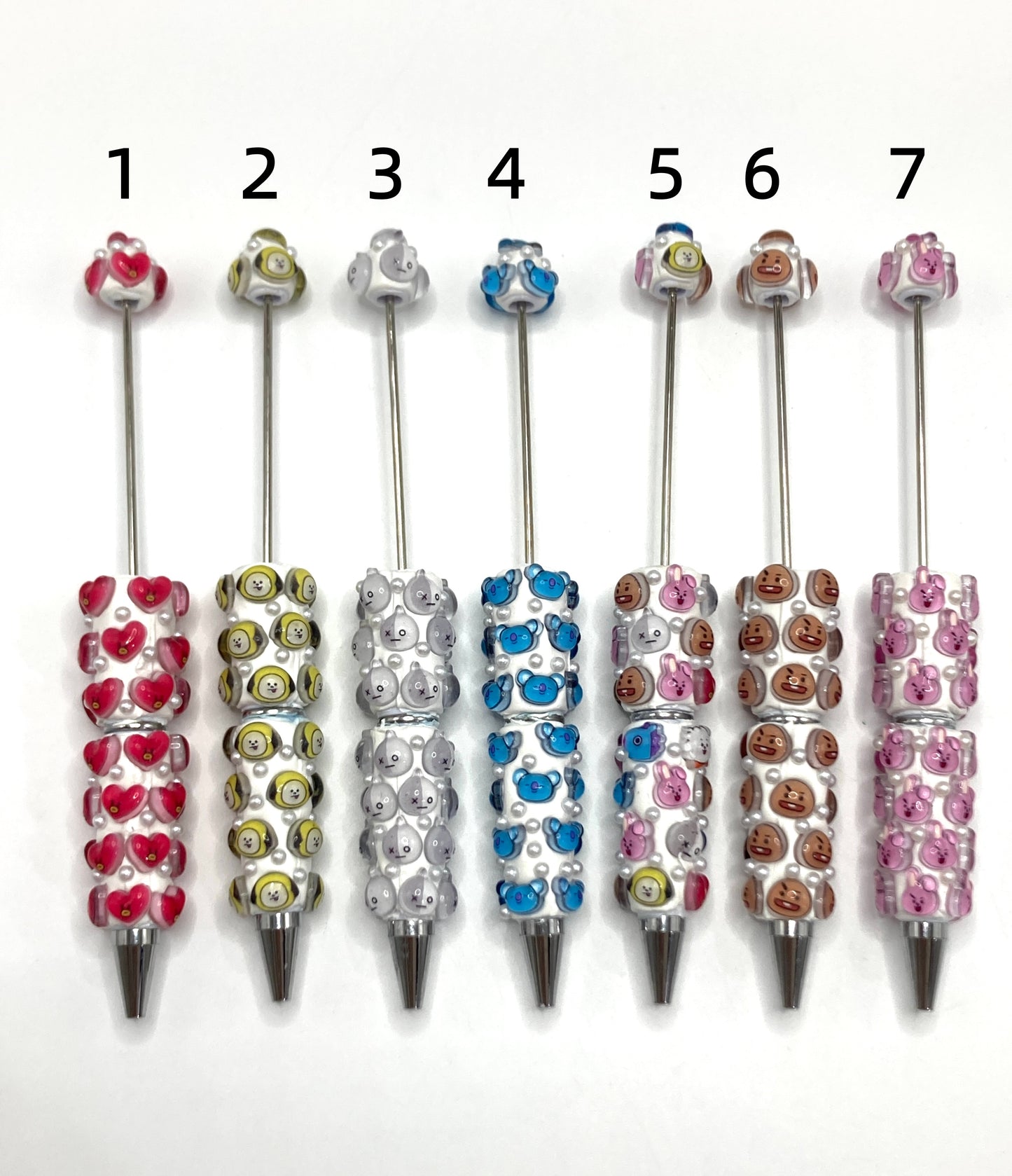 DIY Bead Pen Emotion sticker pen Rabbit Little Bear Heart Sloth Cute Bead-Pen Random Mix