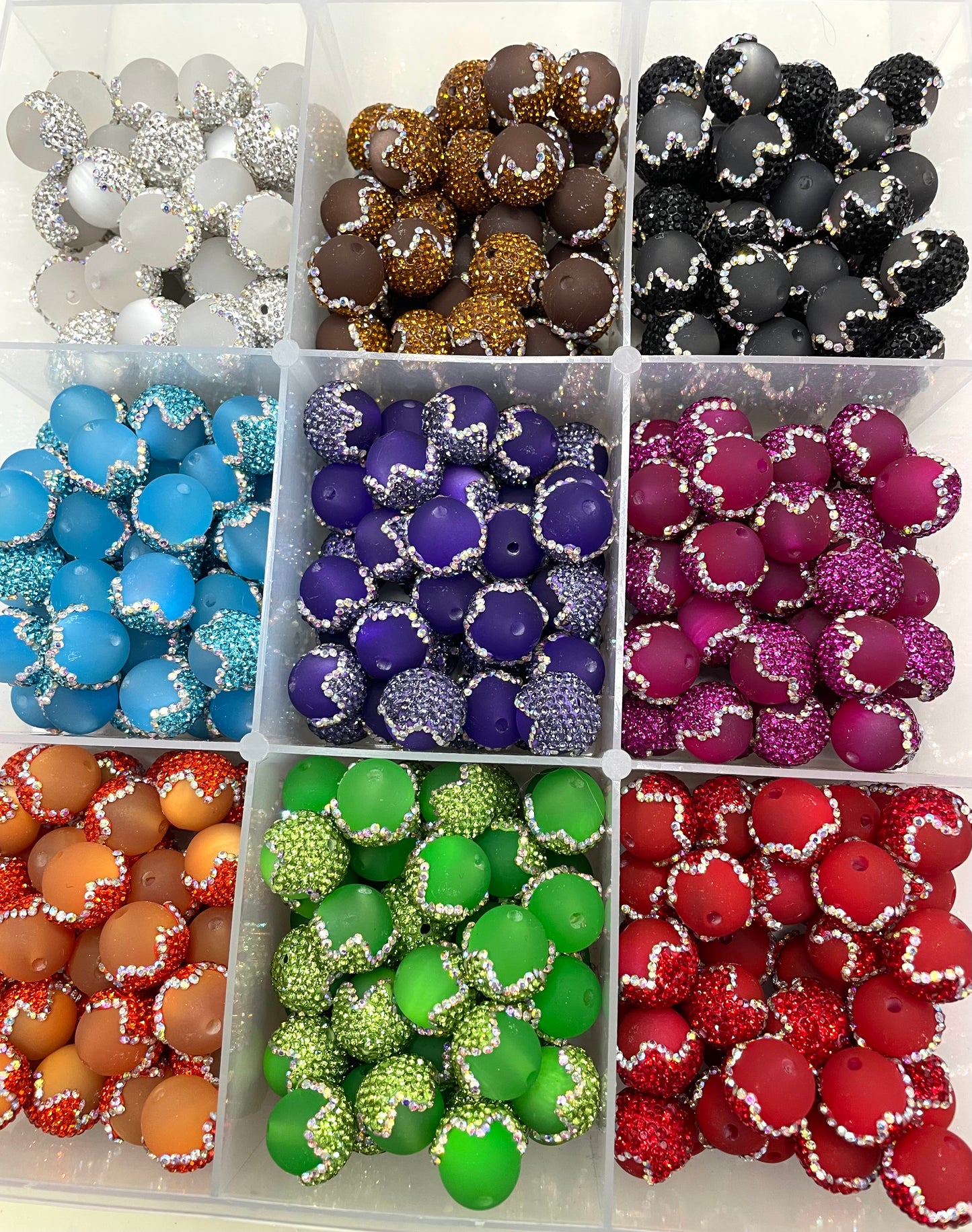 fancy bead fancy acrylic matte cat eye drip bead ornaments with clay rhinestion cap colored ,random mix