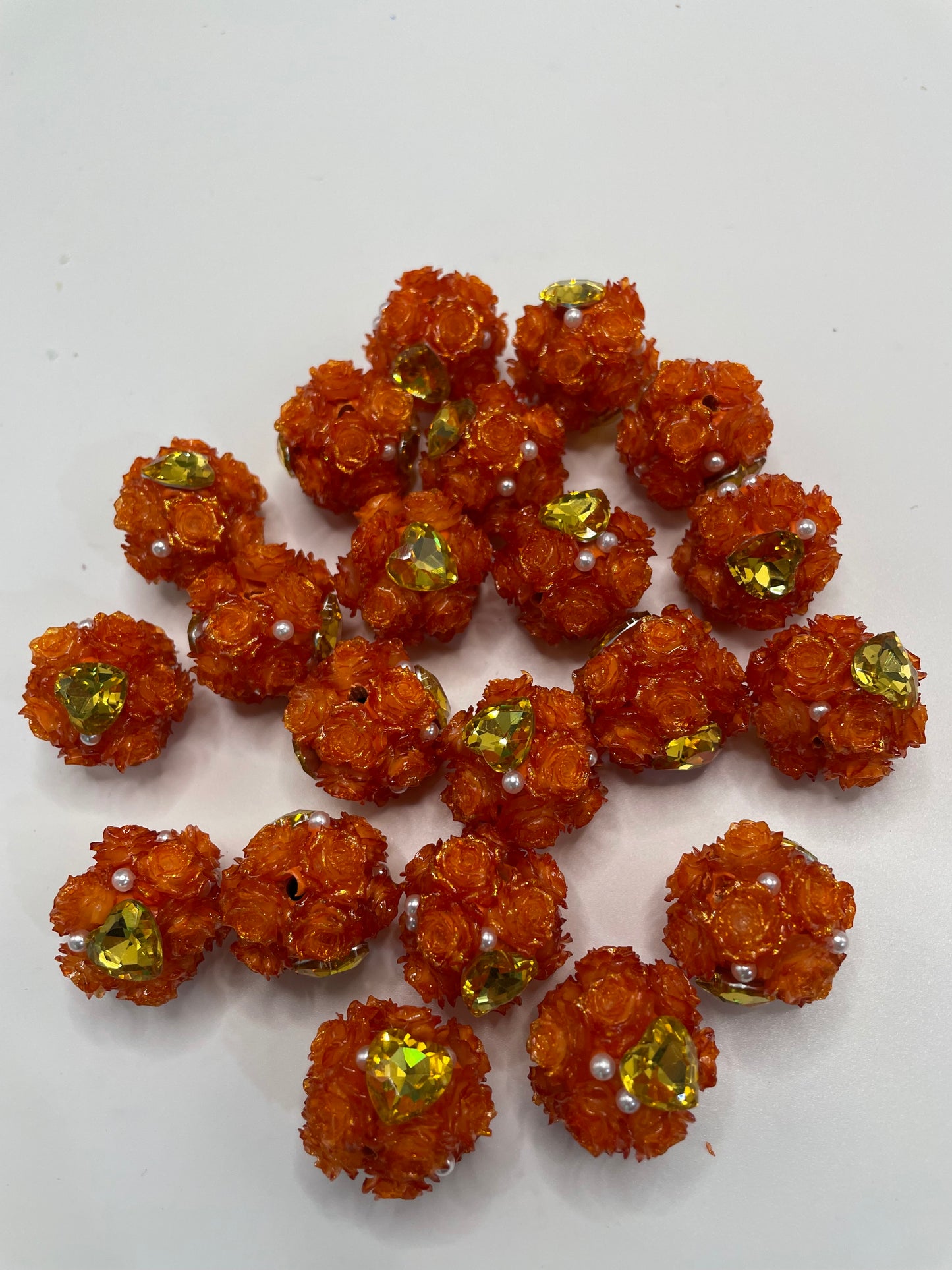 fancy rose flower bead diy beads colored random mix