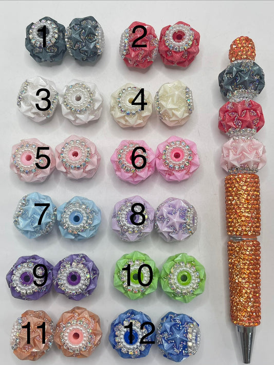 star beads with silver chain fancy beads