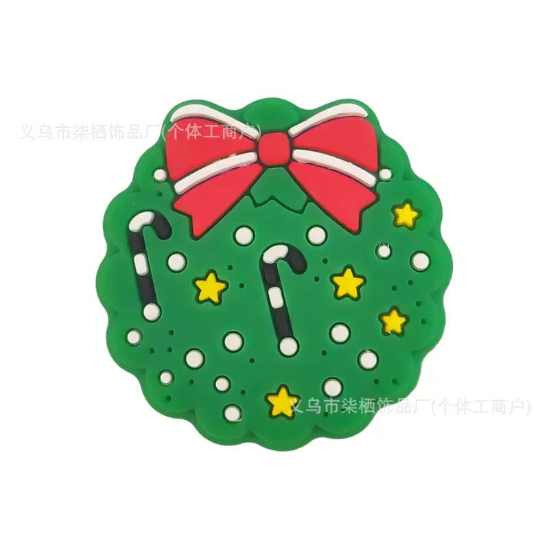 diy beaded beadable silicone HK Christmas color focal beads with bow , bear