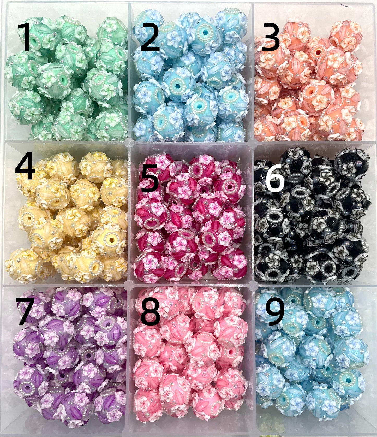 Clay beads Morning glory Bubble Pearl gasket Acrylic flower petal pieces Random Mix